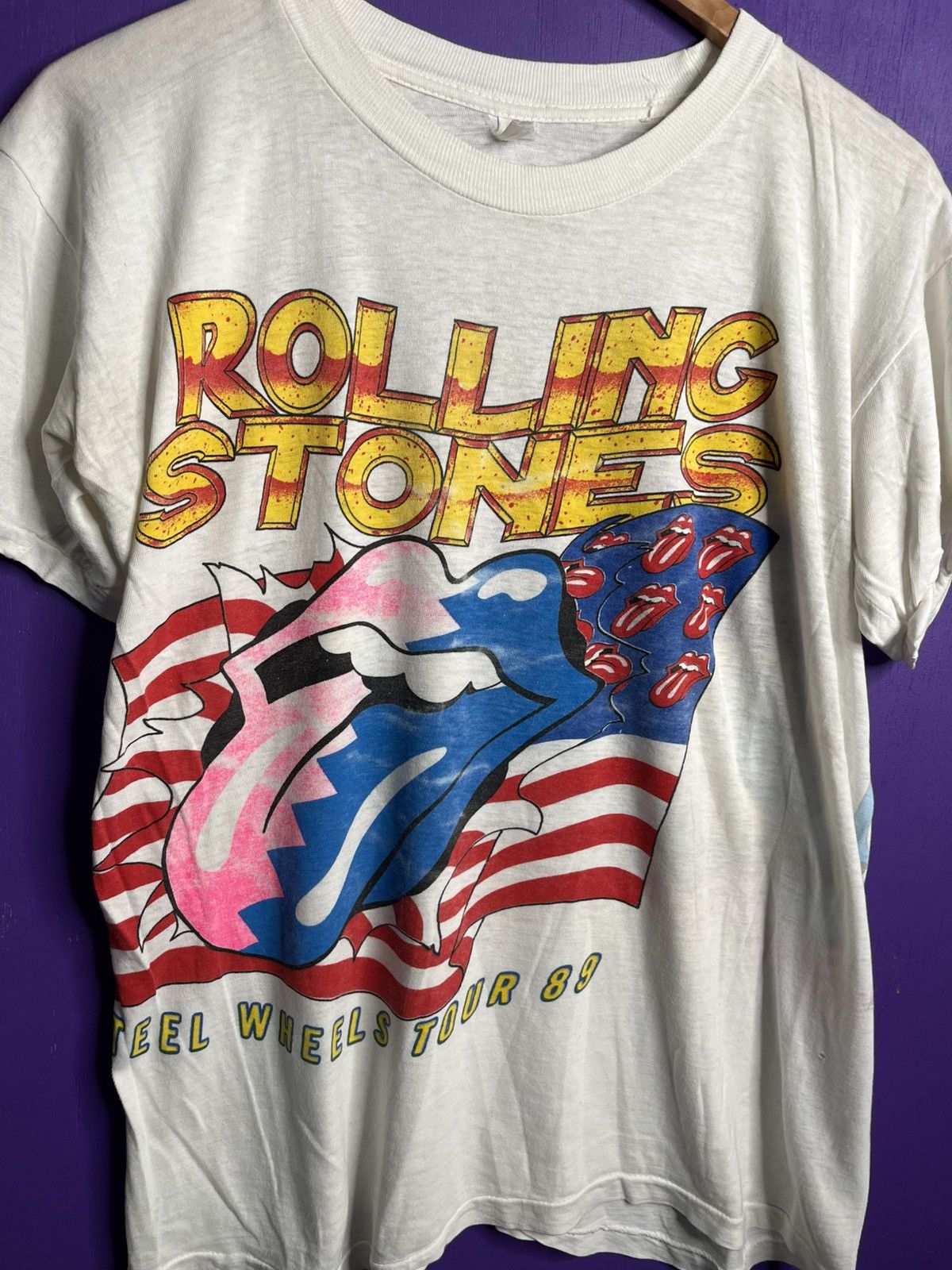 Band Tees × Vintage Vintage 1989 Rolling Stones North American tour tee Size US L / EU 52-54 / 3 - 3 Thumbnail