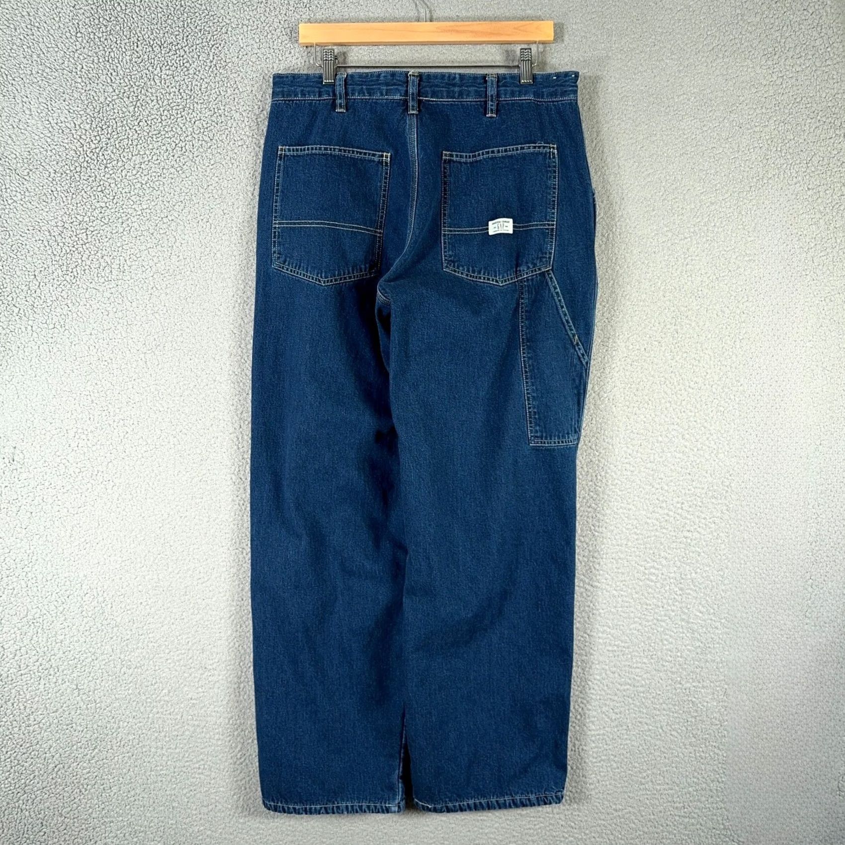 Gap VINTAGE Gap Fleece Lined Carpenter Jeans Mens 36x30 Work Relaxed Mechanic Pants Blue Denim Cotton Baggy Logo 90s Men jeans Size US 36 / EU 52 - 2 Thumbnail
