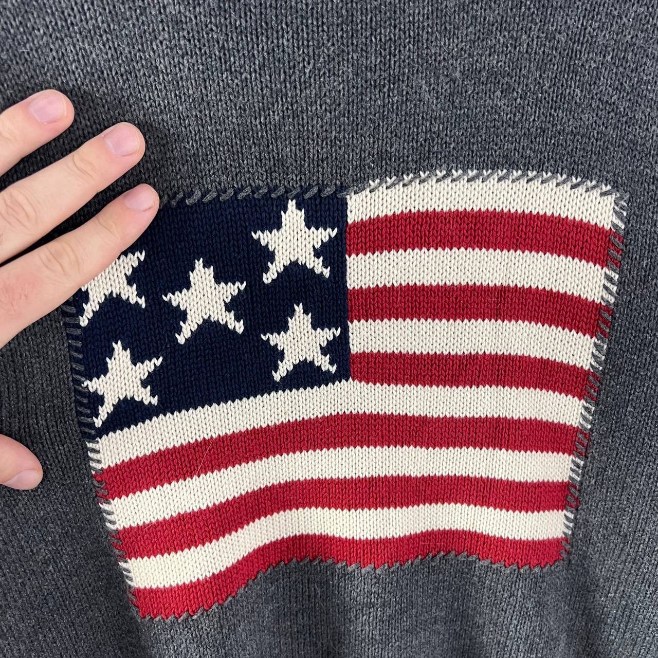 Vintage Vintage Y2K American Flag USA Sweater Size US XL / EU 56 / 4 - 3 Thumbnail