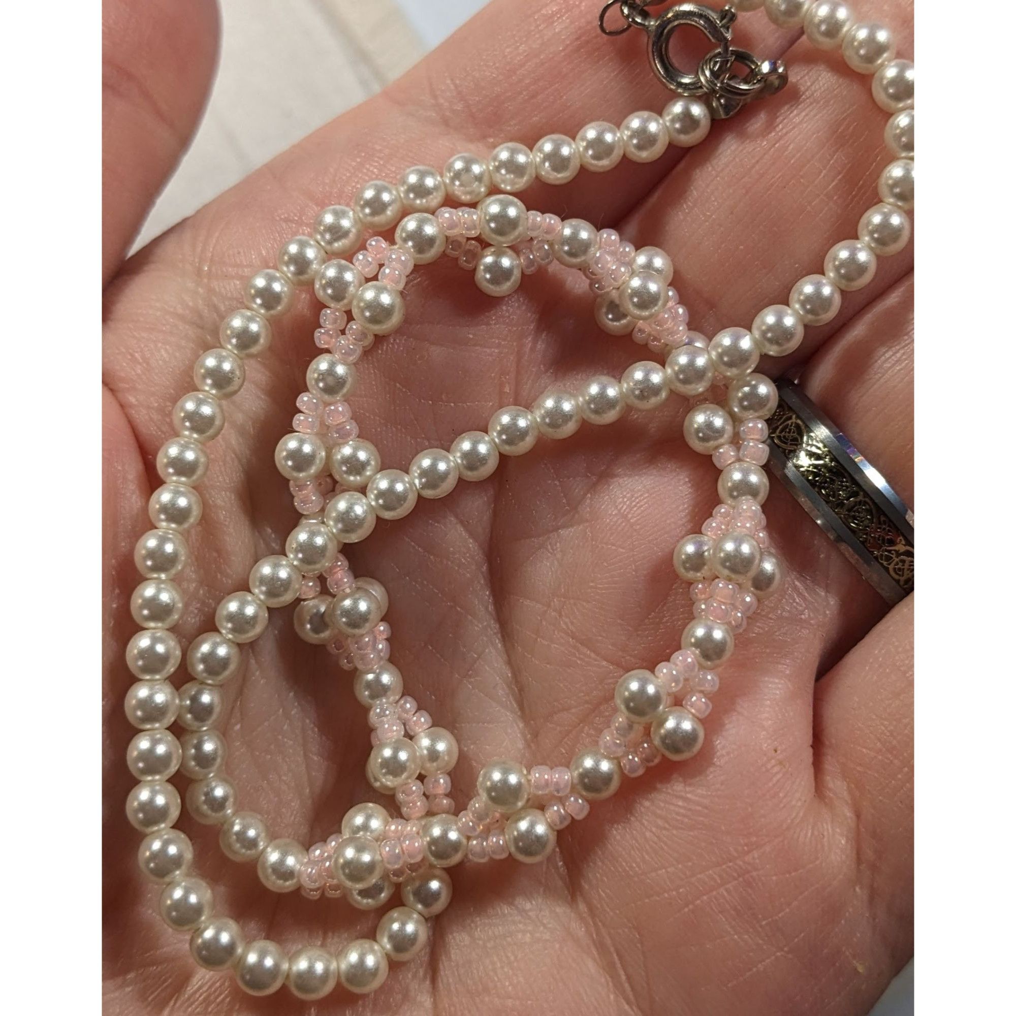 Other Coquette Pastel Pink Faux Pearl Beaded Necklace Size ONE SIZE - 7 Thumbnail