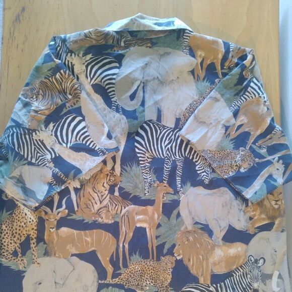 Vintage Vintage Lady Caribou Jungle Animal Zebra Hawaiian Shirt Size XS / US 0-2 / IT 36-38 - 6 Thumbnail
