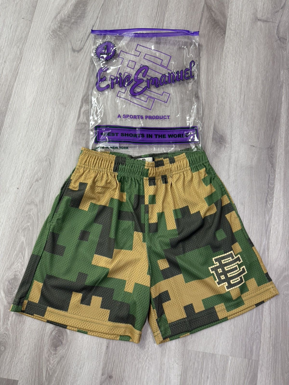 Eric Emanuel Digital Camo Mesh Shorts – Green/Tan (M)