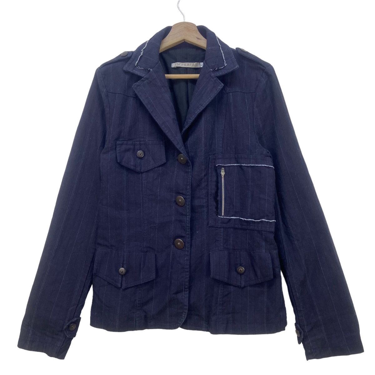 Imperial Nice Italian Design Imperial Distressed Denim Jacket Size L / US 10 / IT 46 - 6 Thumbnail