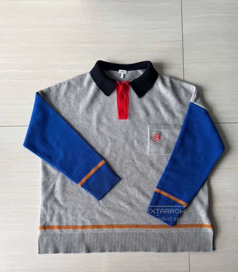 Loewe Loewe Color-blocked Polo-neck Knit Sweater Size S / US 4 / IT 40 - 1 Thumbnail