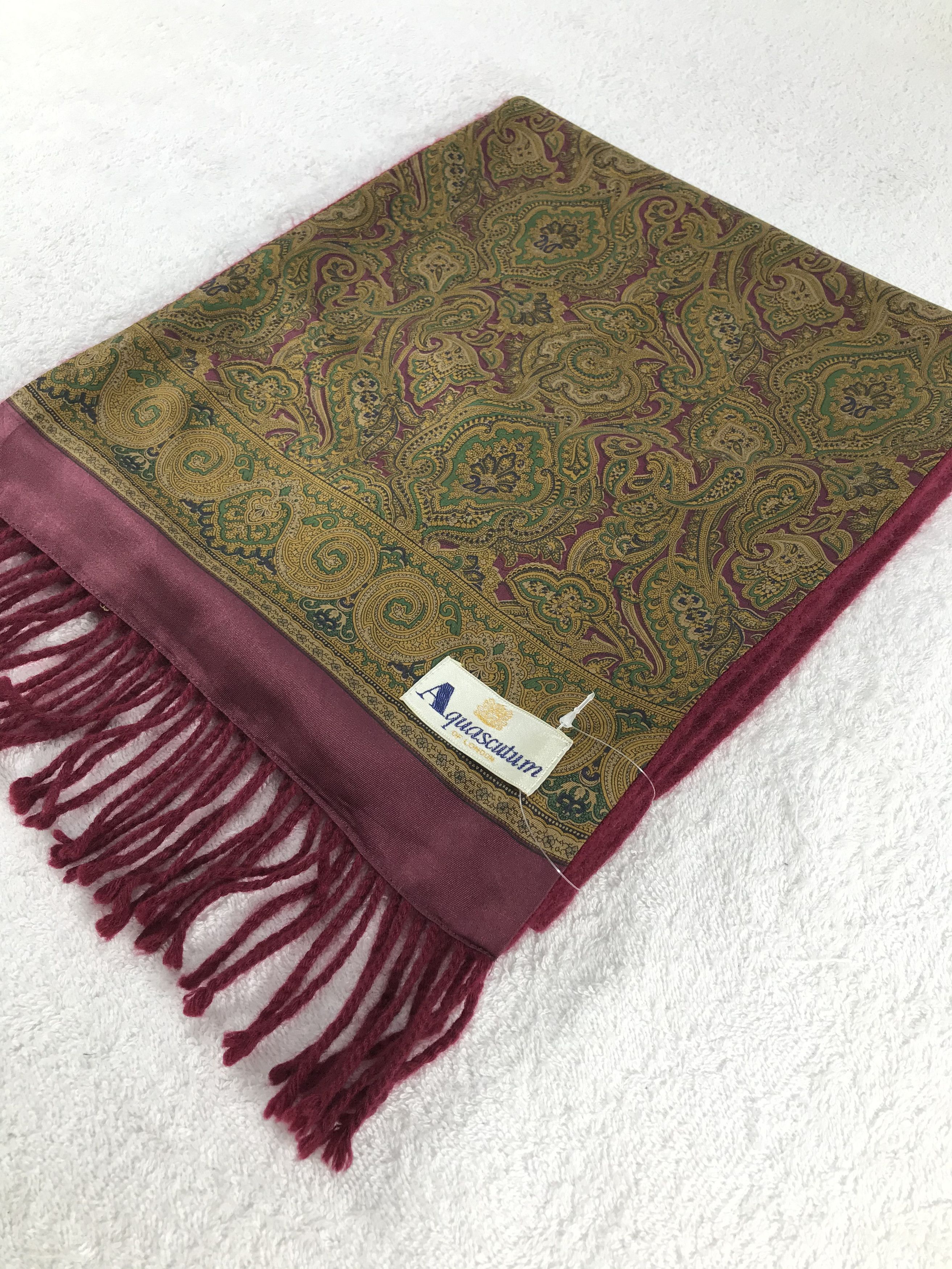 Aquascutum × Vintage Aquascutum Scarf / Muffler / Neckwear - WW1484 Size ONE SIZE - 4 Thumbnail