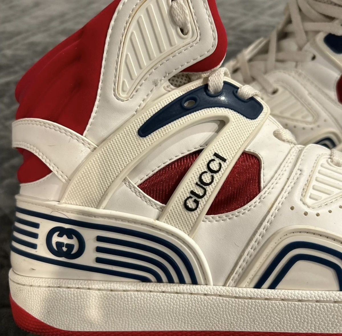 Gucci Gucci Basket High Top White Demetra Sneakers Size US 9 / EU 42 - 3 Thumbnail