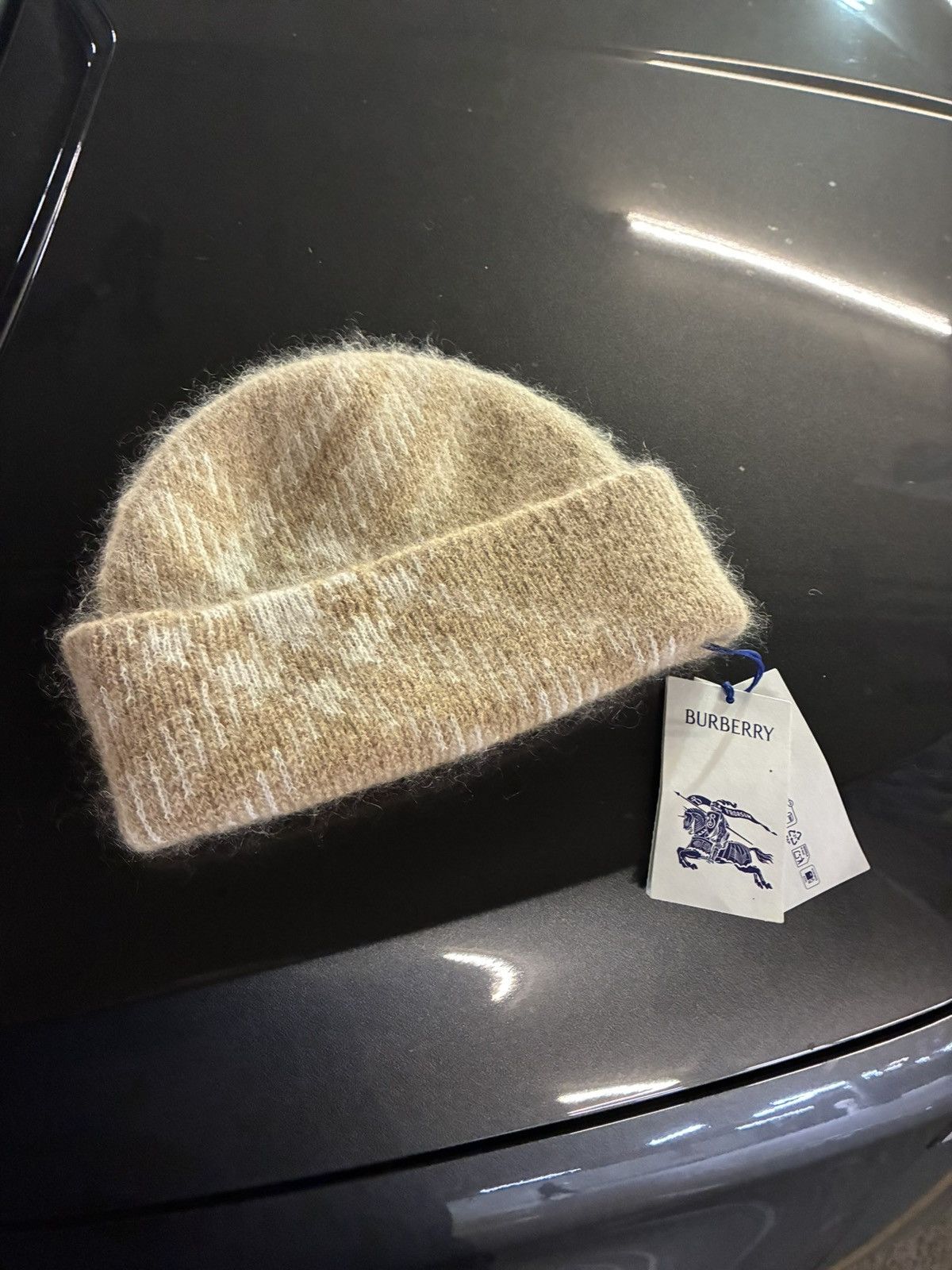 Burberry Burberry Mohair Check Beanie Size ONE SIZE - 1 Thumbnail