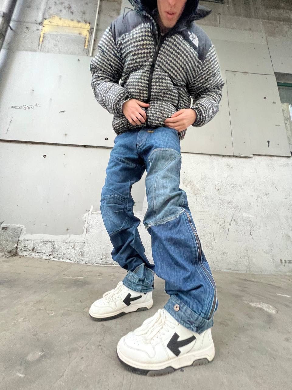 G-Star × Vintage Vintage G Star Raw jeans blue denim double knee patchwork Size US 34 / EU 50 - 1 Thumbnail