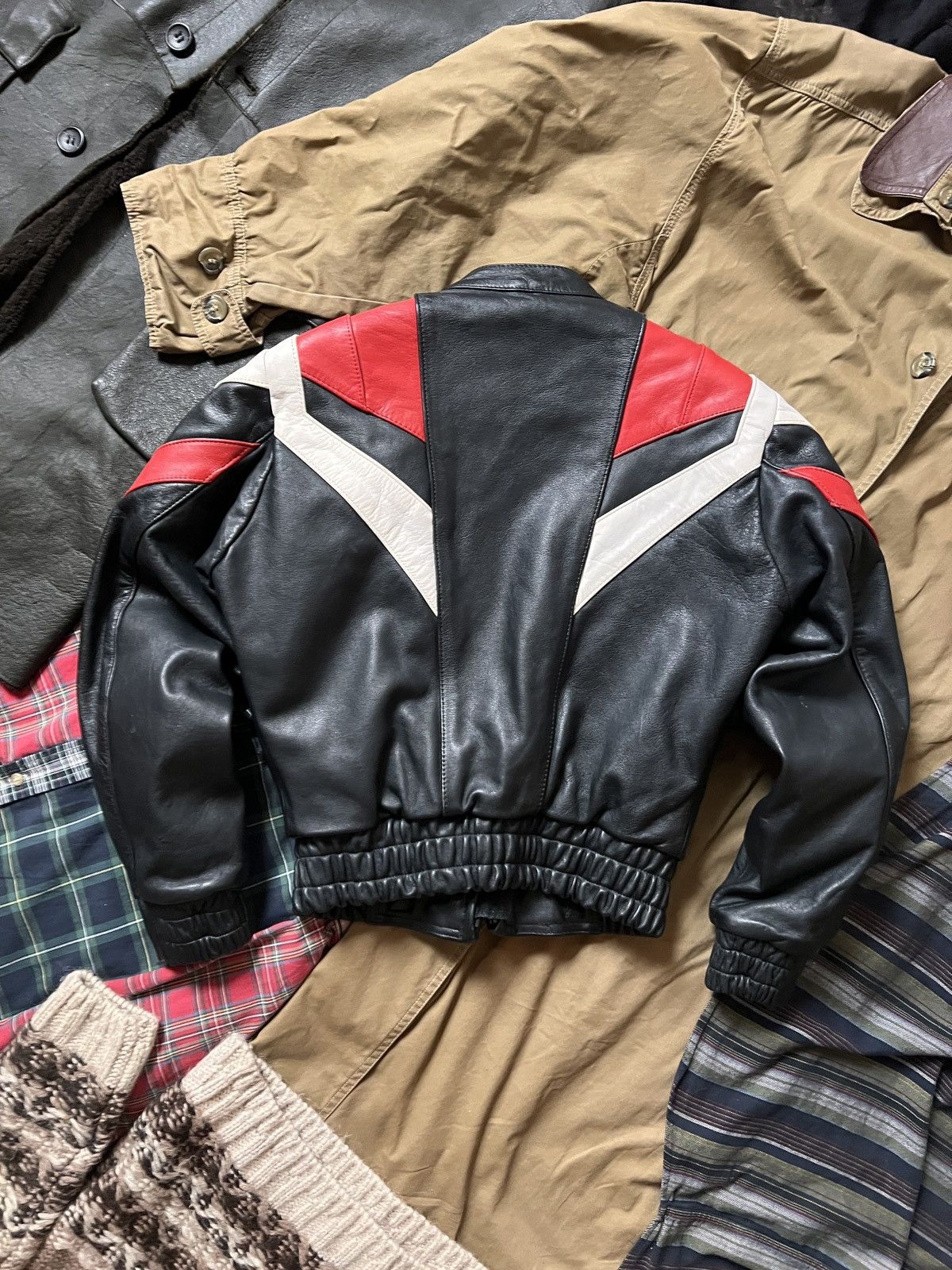 Other Vintage IXS Leather Moto Flame Jacket Size L / US 10 / IT 46 - 3 Thumbnail