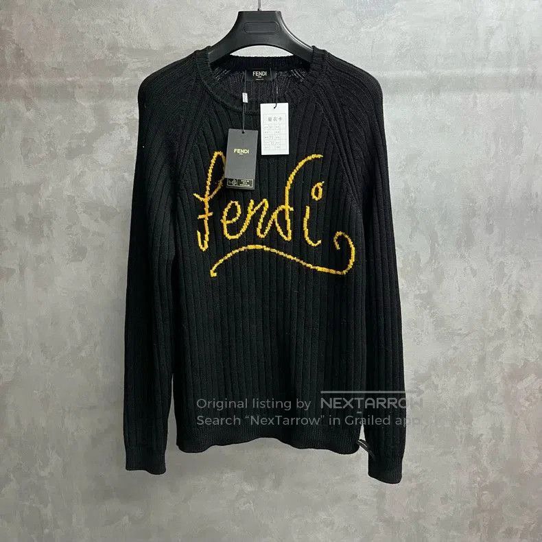 Fendi Fendi Black Embroidered Logo Sweater. Size US L / EU 52-54 / 3 - 1 Thumbnail