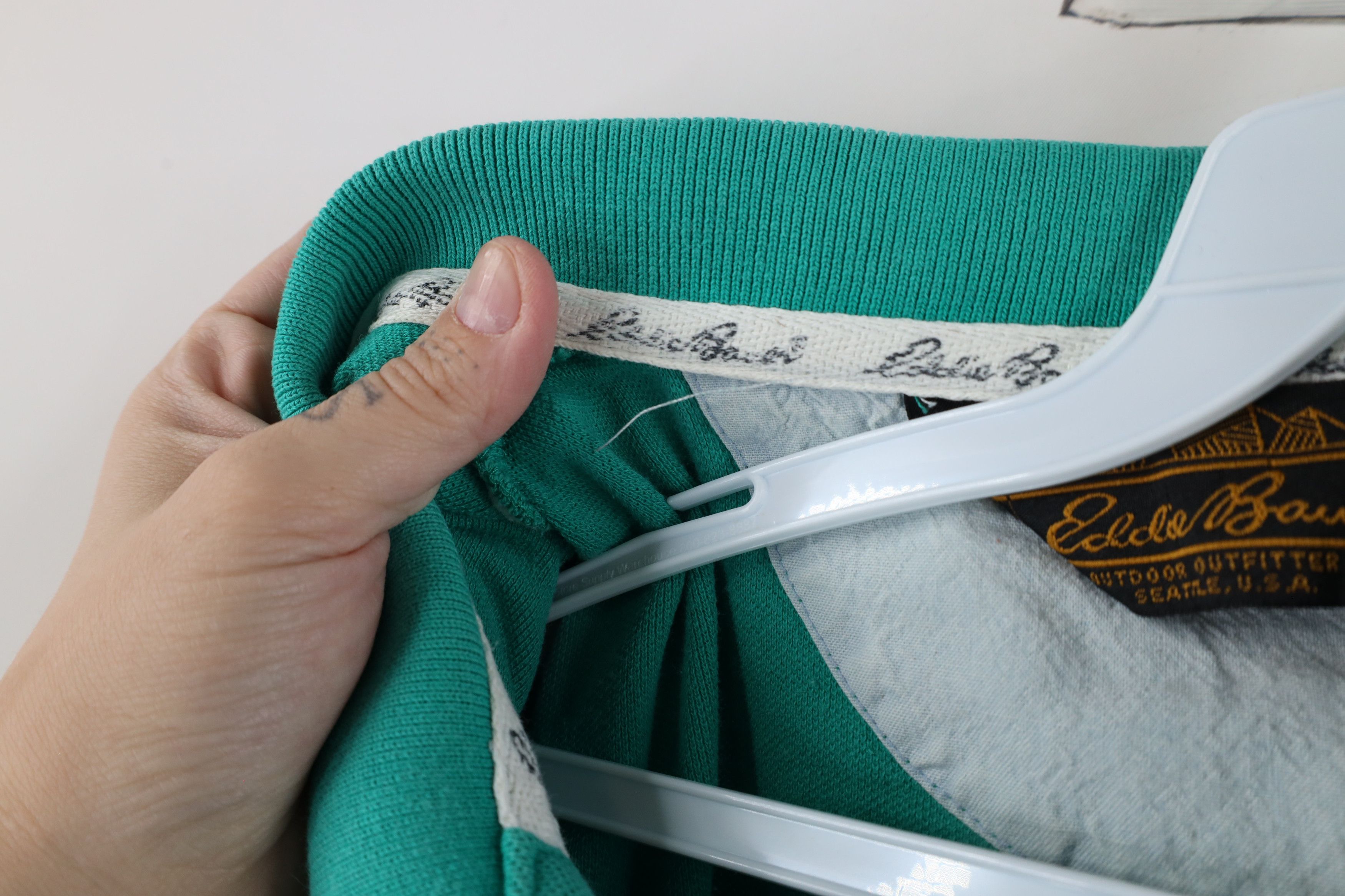 Eddie Bauer × Vintage Vintage 90s Eddie Bauer Blank Heavyweight Polo Shirt Teal Size US XXL / EU 58 / 5 - 7 Thumbnail
