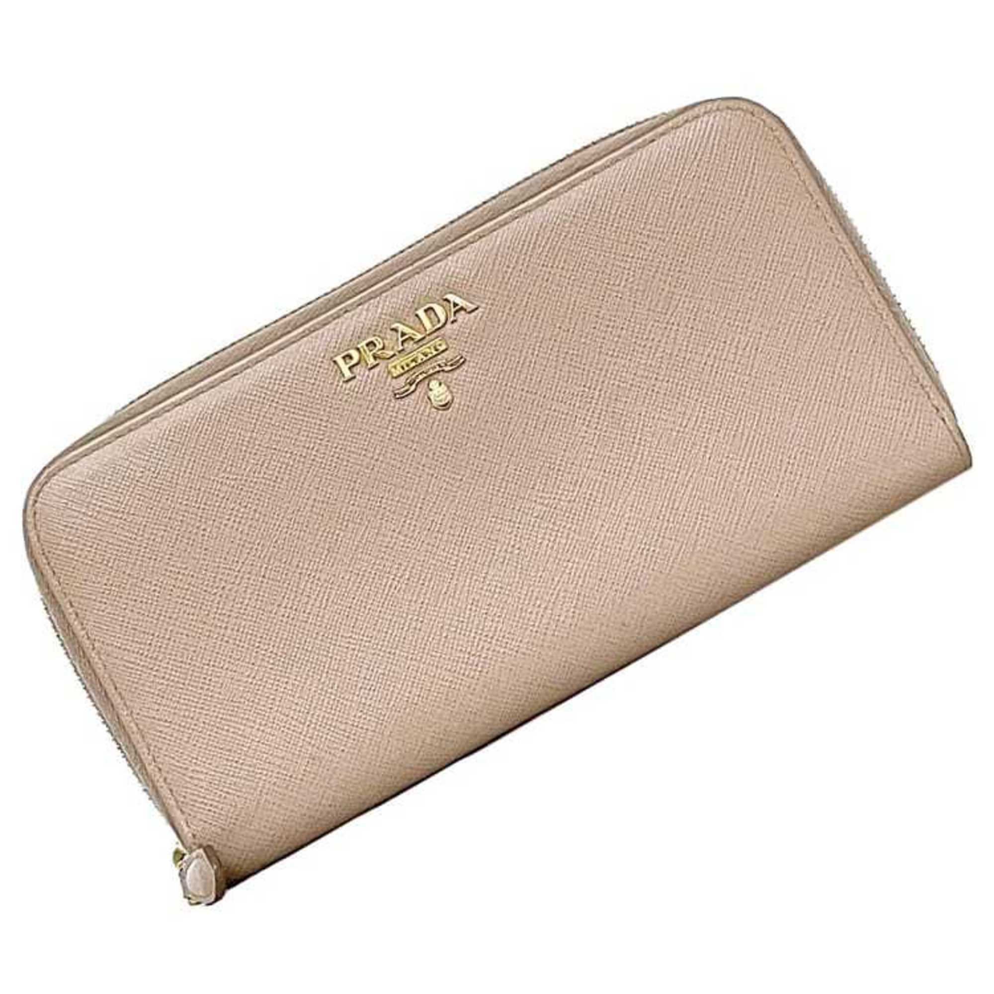 Prada Prada Round Long Wallet ec-23907 Beige 1ML506 Saffiano Leather 12S PRADA Women's Size ONE SIZE - 1 Thumbnail