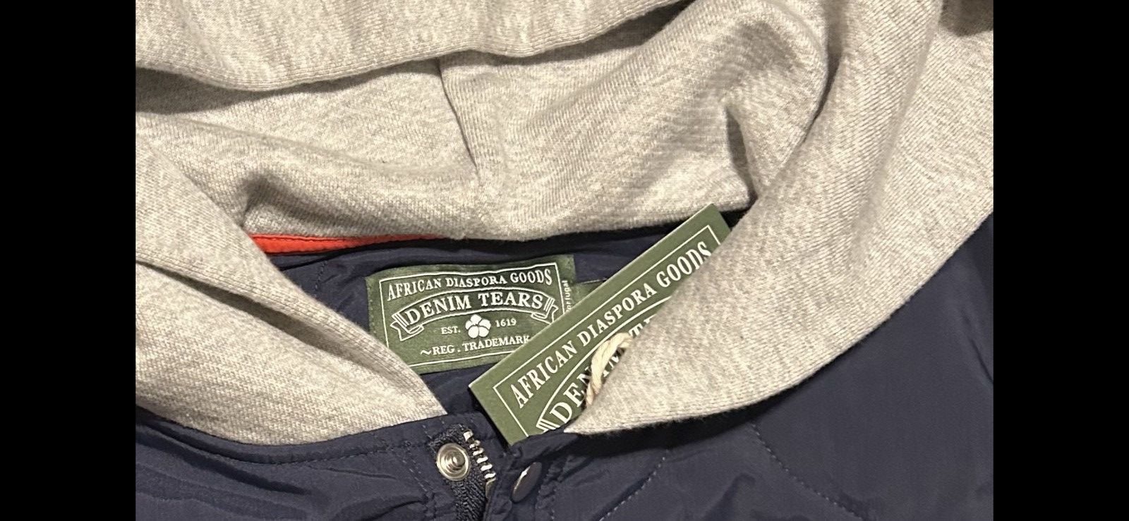 DENIM TEARS DENIM TEARS Men's Navy Gray Quilted Bomber Jacket Size US XL / EU 56 / 4 - 4 Thumbnail
