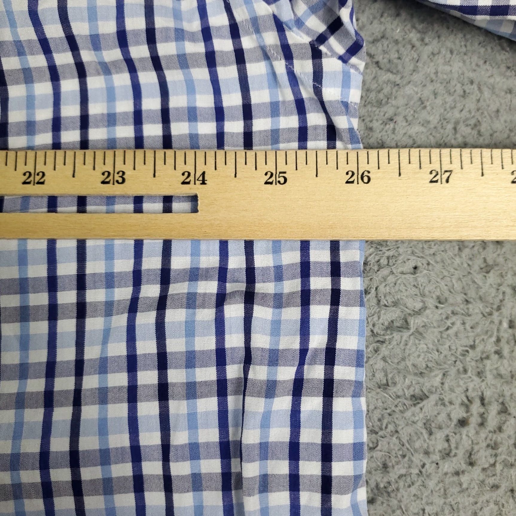 Paul & Shark Paul & Shark Shirt Mens 44 Blue Check Short Sleeve Button-Up Casual Size US XXL / EU 58 / 5 - 6 Thumbnail