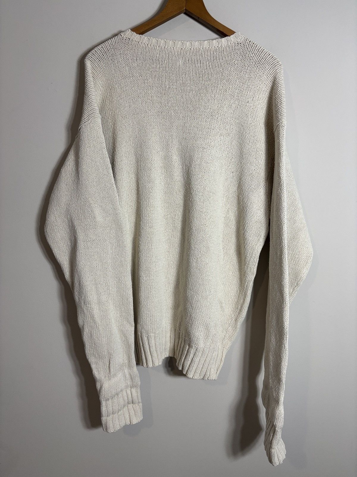 Polo Ralph Lauren Vtg Polo Ralph Lauren Sweater XL Cream Cotton Crewneck Pony Size US XL / EU 56 / 4 - 4 Thumbnail