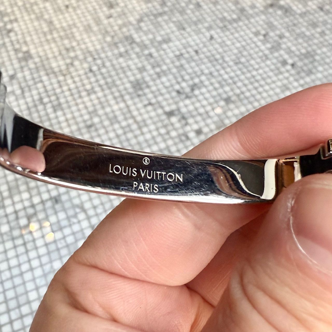 Louis Vuitton Louis Vuitton Silver Nanogram Cuff Bracelet Size ONE SIZE - 7 Thumbnail