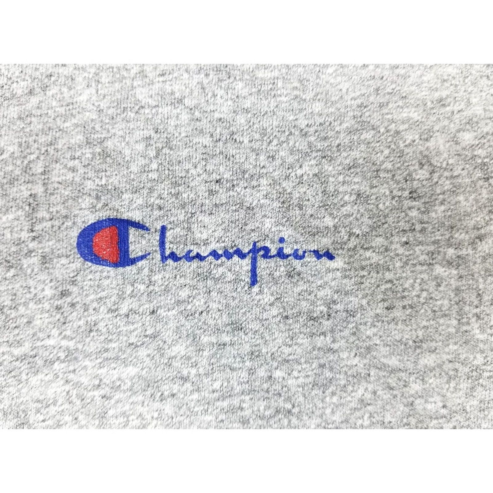 Champion VINTAGE Champion T-Shirt 80's Gray SZ MEDIUM Men Short Sleeve Round Neck Cotton 88/12 Band Retro USA Rock Cross Chest 18 In 26 In Size US M / EU 48-50 / 2 - 2 Thumbnail