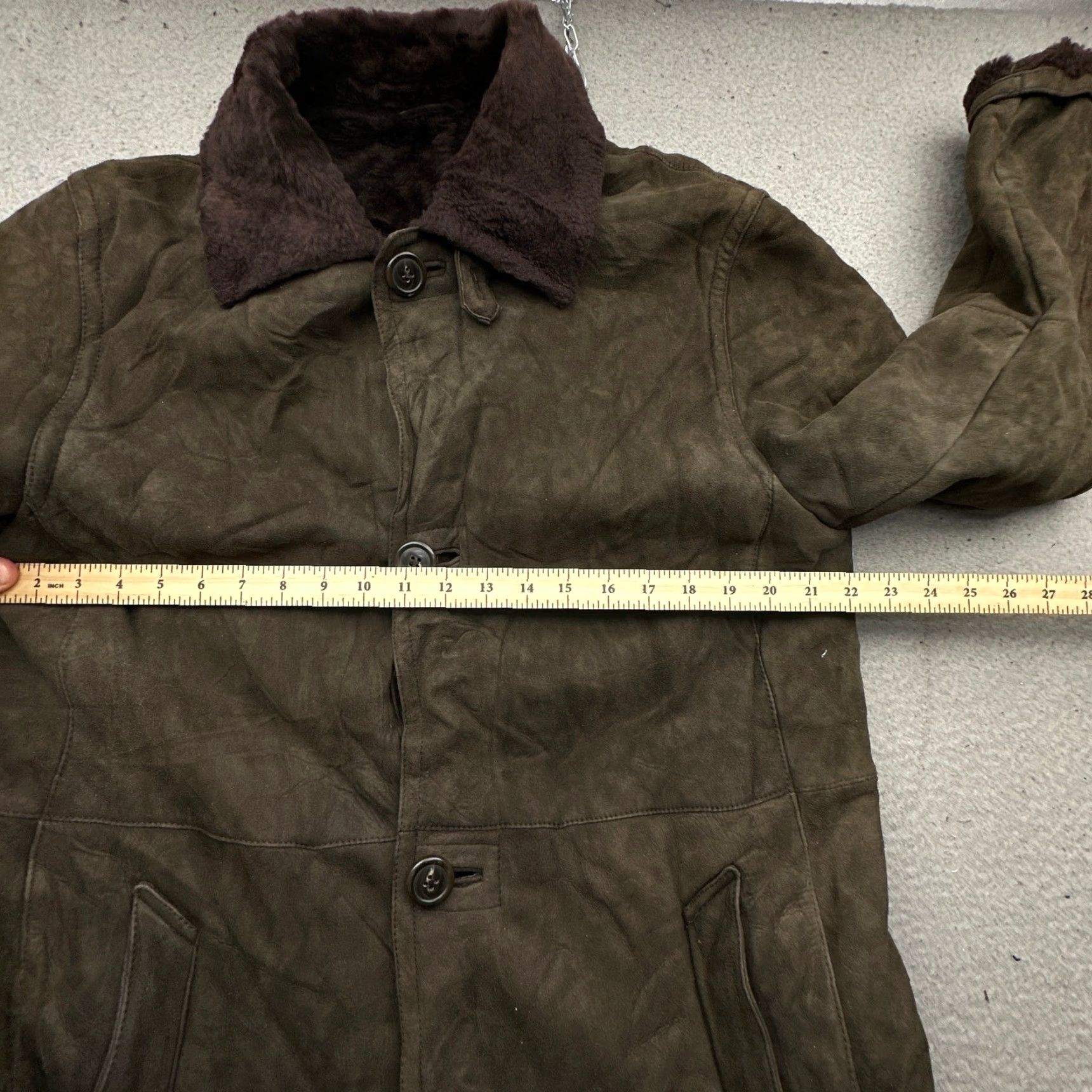 Vintage Metropolitan View Original Shearling Coat Mens L Brown Leather Italy Coat Overcoat Men Regular Large Size US L / EU 52-54 / 3 - 5 Thumbnail
