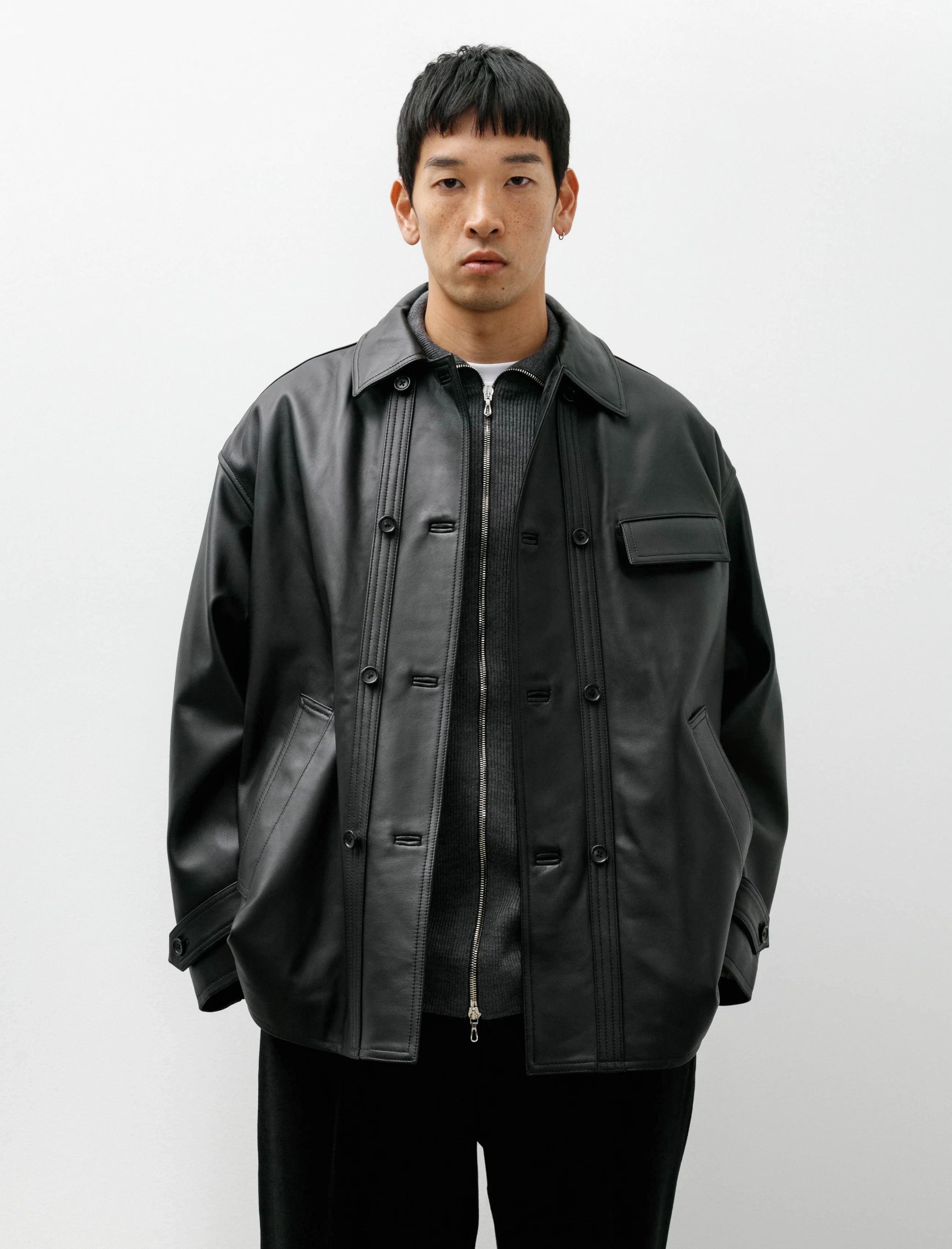 Graphpaper ($1340) Sheep Leather Corbusier Jacket Size US L / EU 52-54 / 3 - 1 Thumbnail