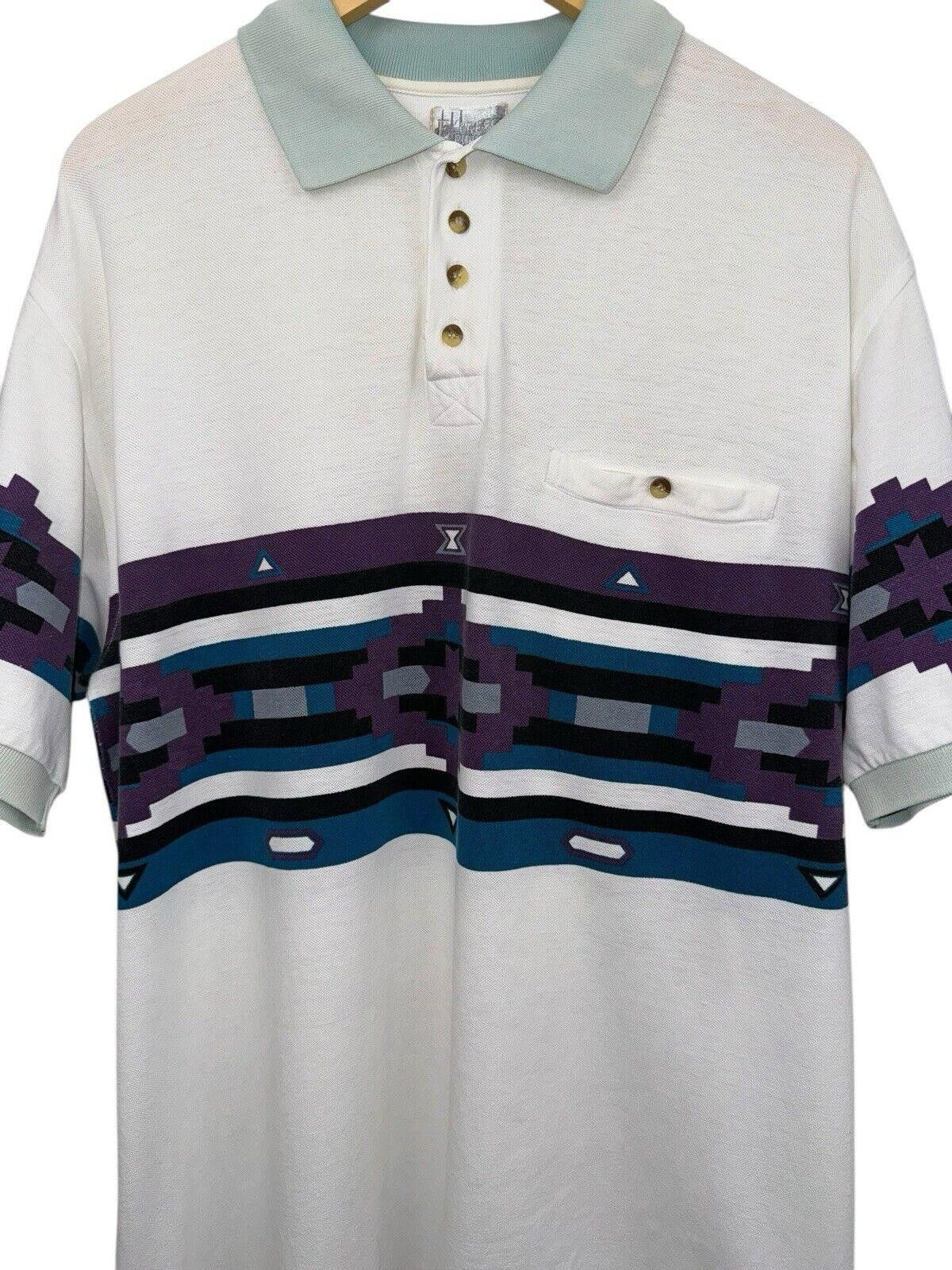 Designer Vintage Express Riders Aztec Western Southwest Polo Shirt L Size US L / EU 52-54 / 3 - 2 Thumbnail