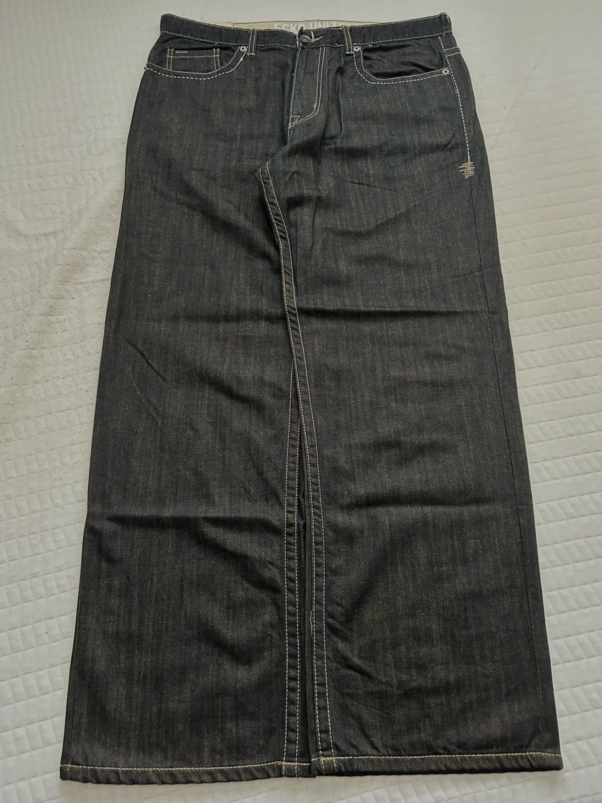 Ecko Unltd. × Marc Ecko × Vintage Ecko Unltd Letter Embroidered Dark Brown Pants Size US 38 / EU 54 - 2 Thumbnail