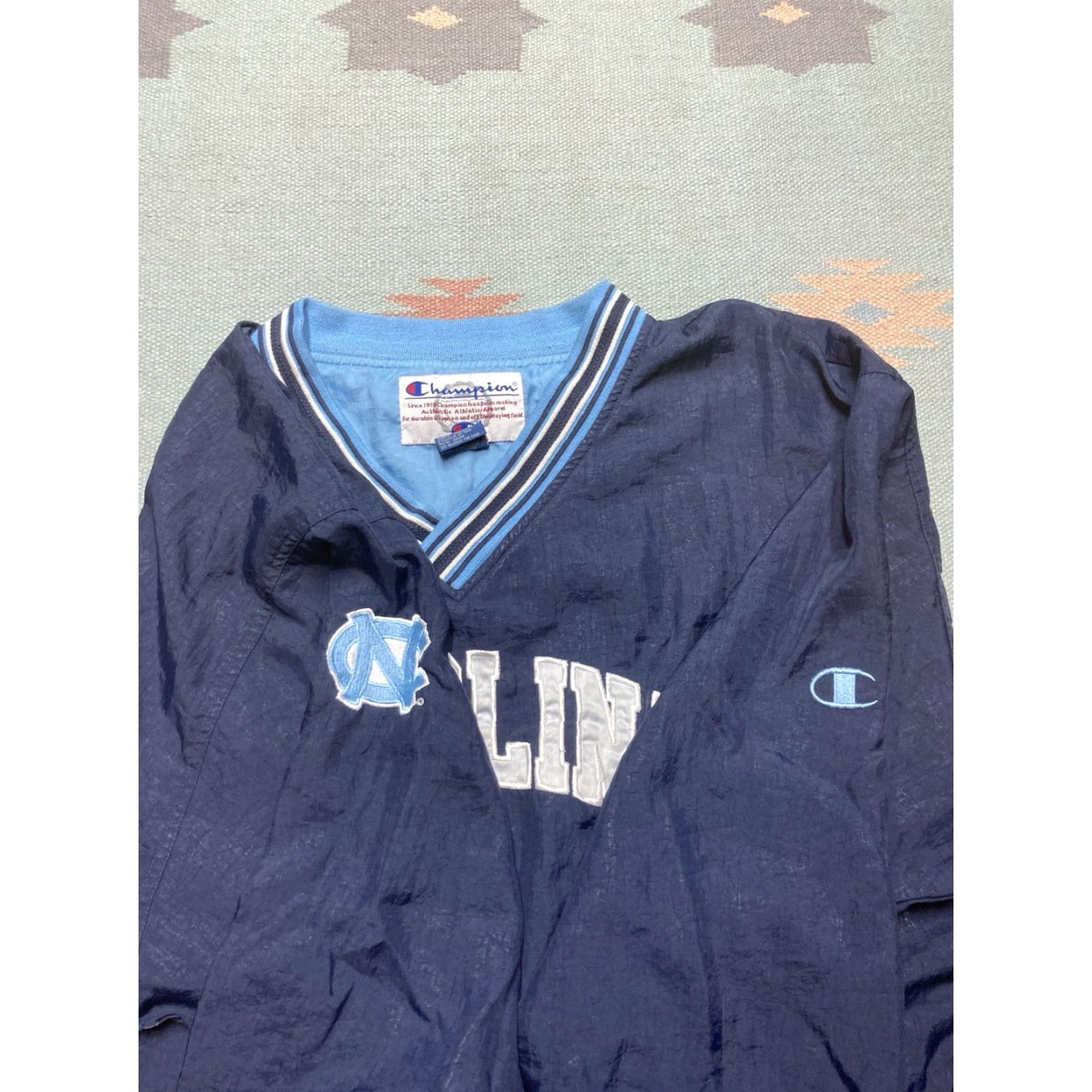 Champion VINTAGE Champion Windbreaker Coach Jacket UNC North Carolina Tar Heels XXL Jacket Mens Blue Windbreaker Size US XXL / EU 58 / 5 - 6 Thumbnail