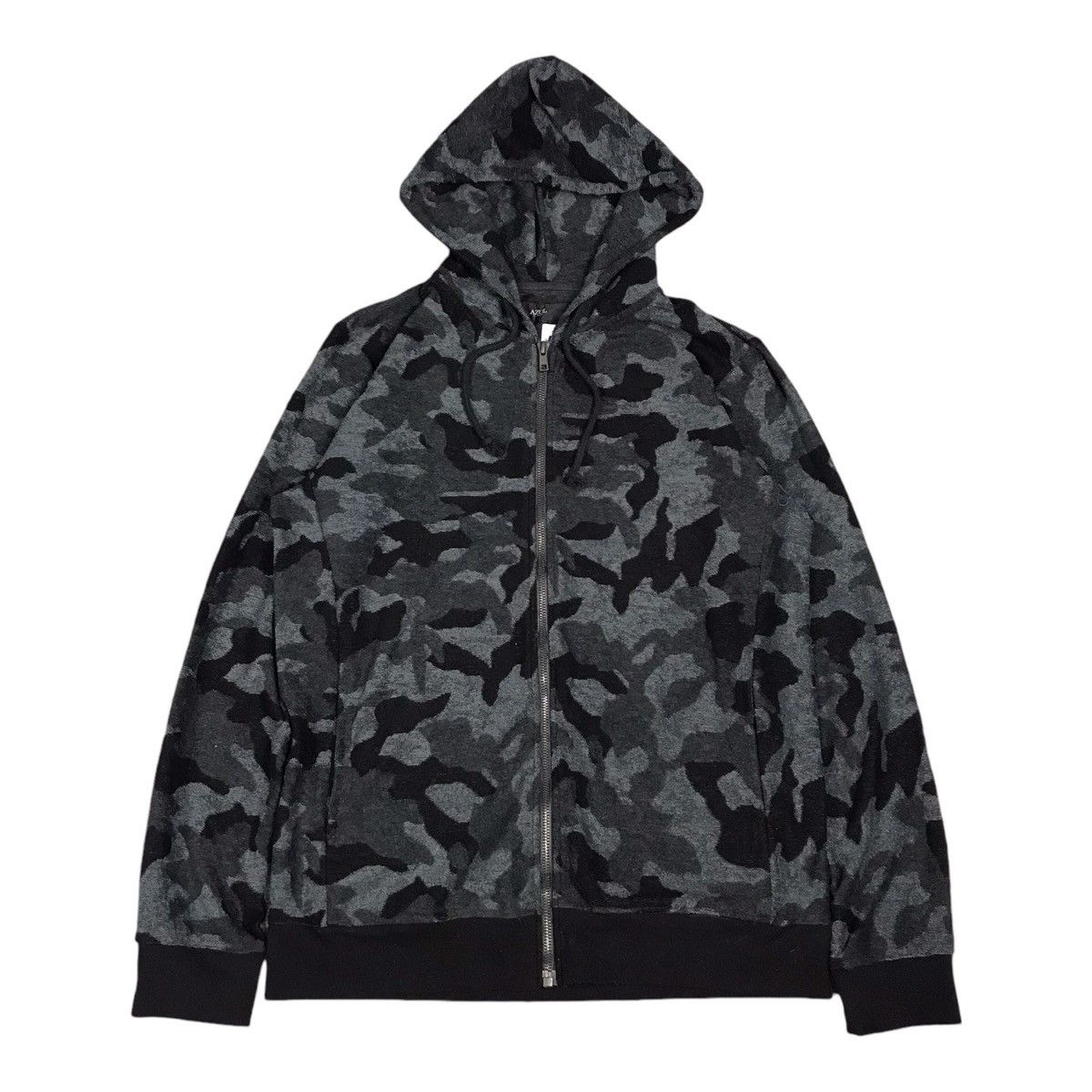 Japanese Brand × Le Grande Bleu (L.G.B.) × MOUSSY MOUSSY BLACK CAMO HOODIES PUNK ZIPPER JACKET Size US L / EU 52-54 / 3 - 1 Thumbnail