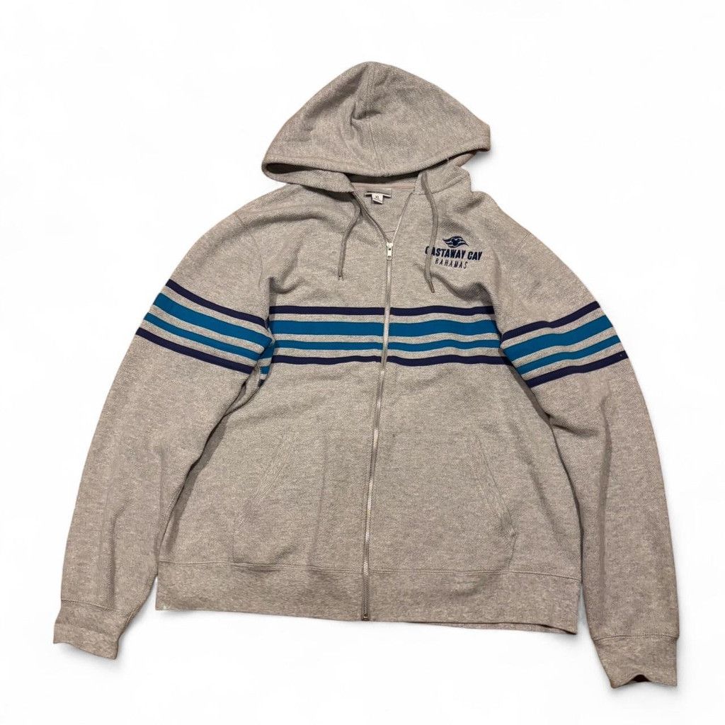 Disney Vintage Disney Resorts grey&blue striped zip-up hoodie Size US XL / EU 56 / 4 - 1 Thumbnail