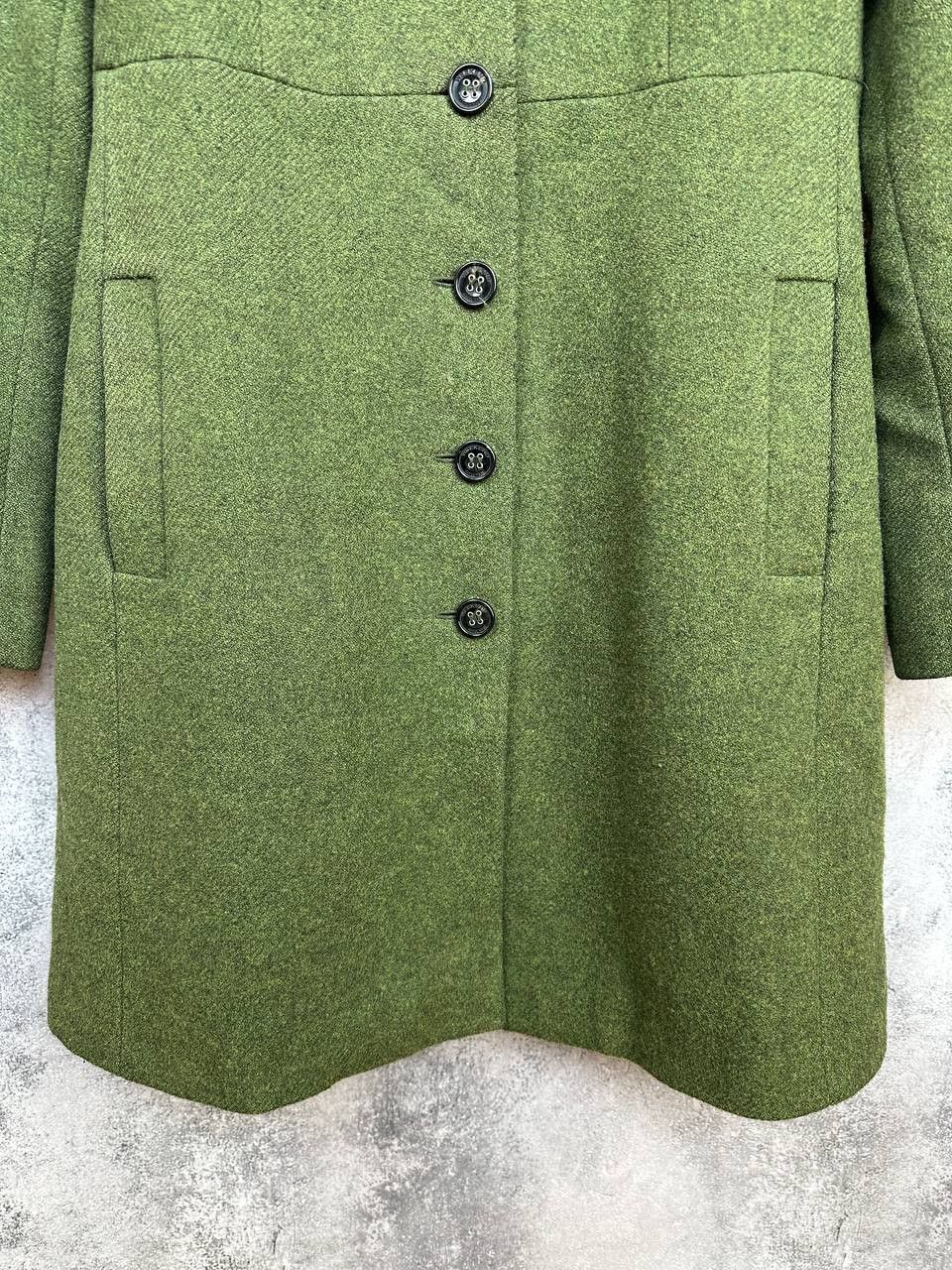 Weekend Max Mara Weekend Max Mara Wool Coat Green Button Front Mid Length Size S / US 4 / IT 40 - 8 Thumbnail