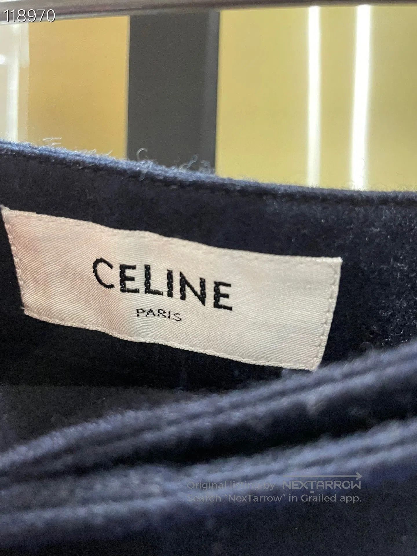 Celine Celine 078654M Blue Wool Midi Skirt. Size 35" - 4 Thumbnail