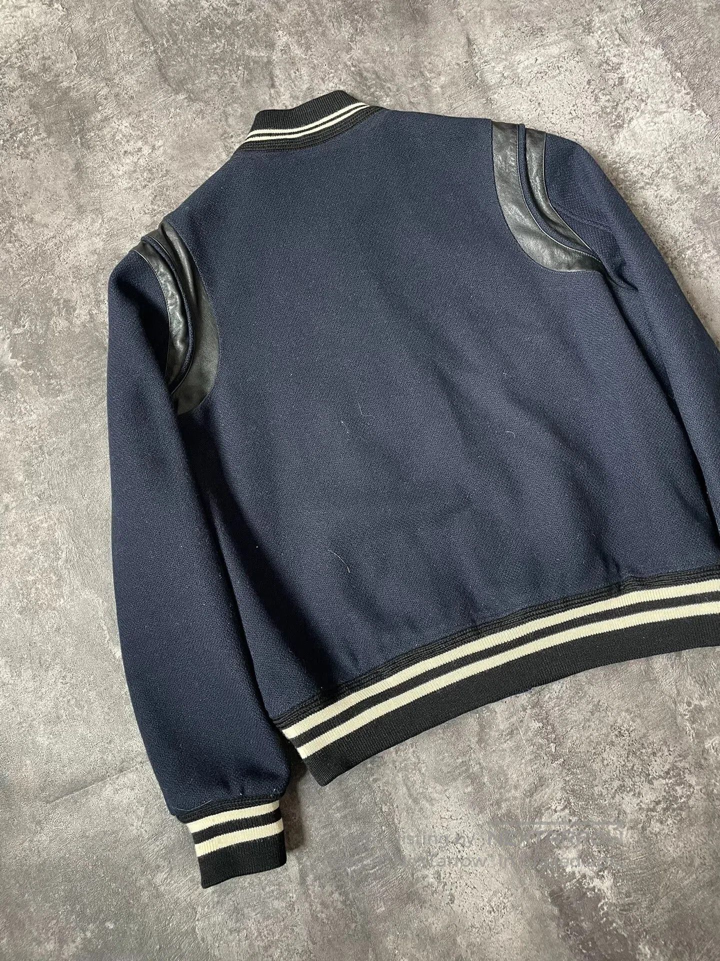 Saint Laurent Paris Saint Laurent Navy Varsity Wool Jacket. Size US M / EU 48-50 / 2 - 7 Thumbnail