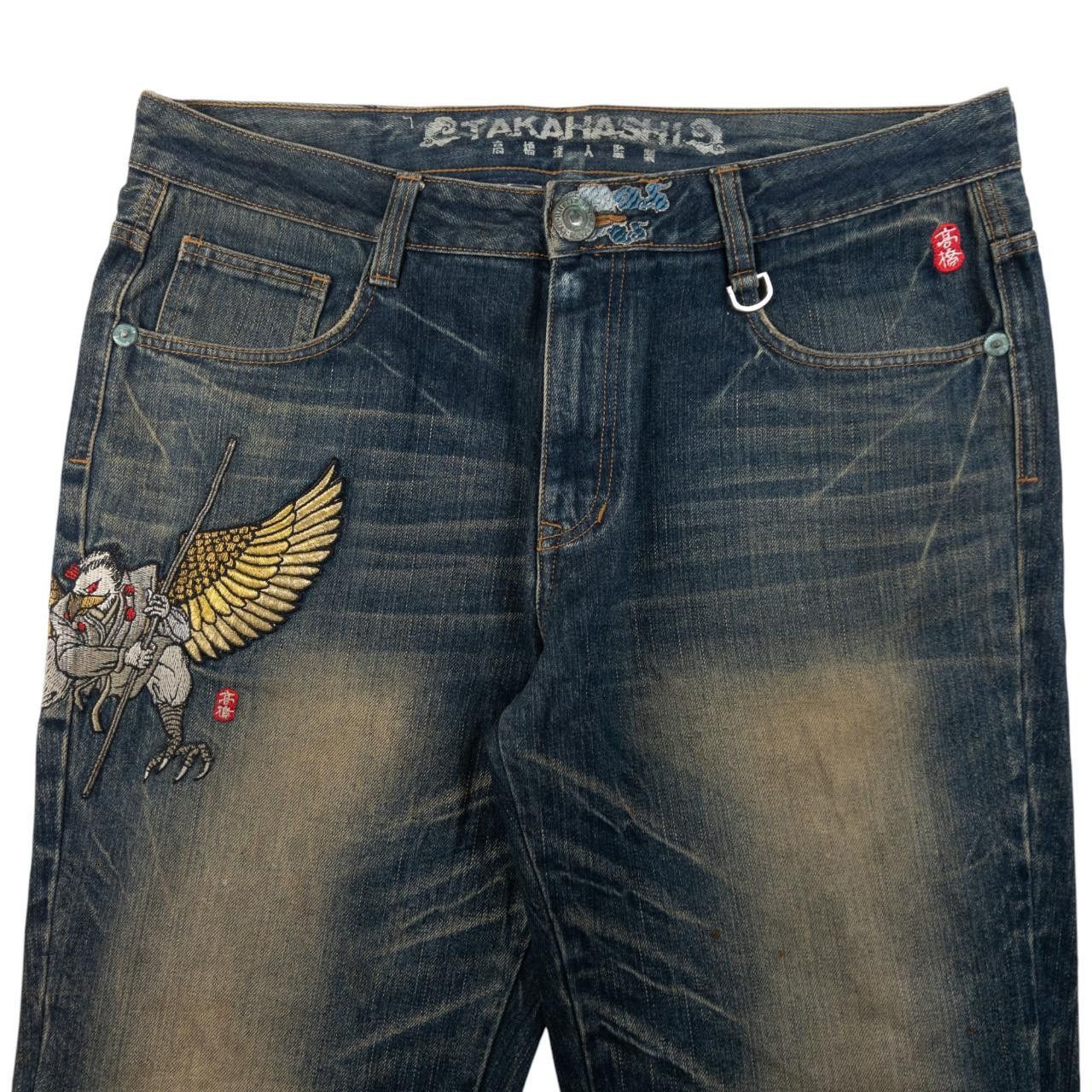 Vintage Big Train Embroidered Eagle Japanese Denim Jeans W38