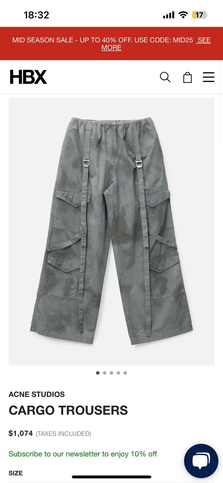 Acne Studios rrp1074$ DSWT Acne Studios Cargo Pants Size US 32 / EU 48 - 12 Thumbnail