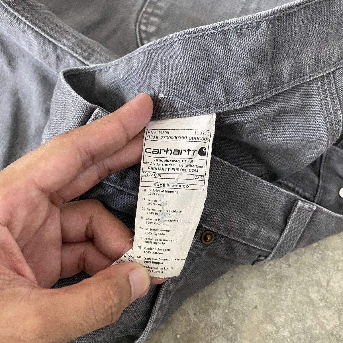 Carhartt × Vintage Vintage Carhartt Double Knee Gravel Grey Carpenter Pants Size US 32 / EU 48 - 22 Thumbnail