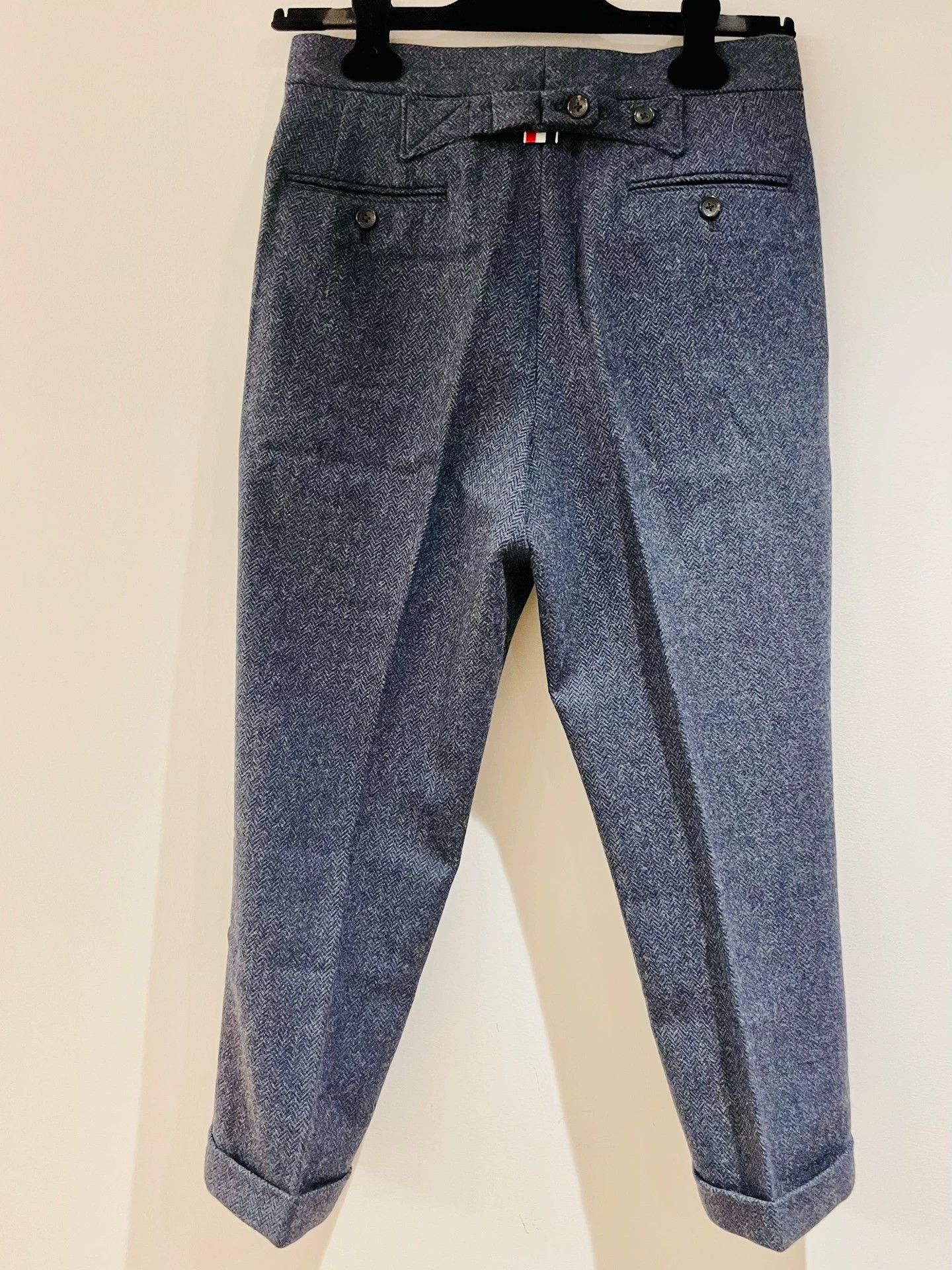 Thom Browne THOM BROWNE Slate Blue Wool 8/0 Slim Trousers Size US 27 - 2 Thumbnail