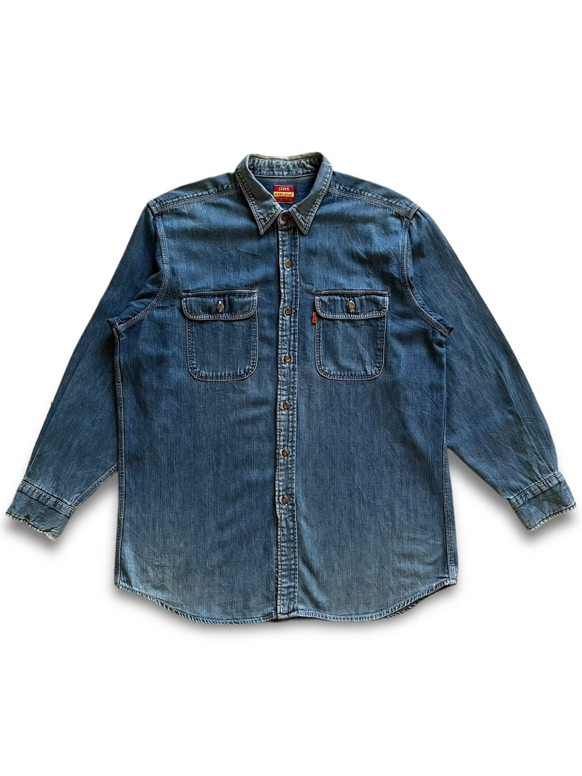 Levi's × Levi's Vintage Clothing SALES🔥Vintage Levis Workwear Orange Tab Denim Button Ups Size US L / EU 52-54 / 3 - 1 Thumbnail