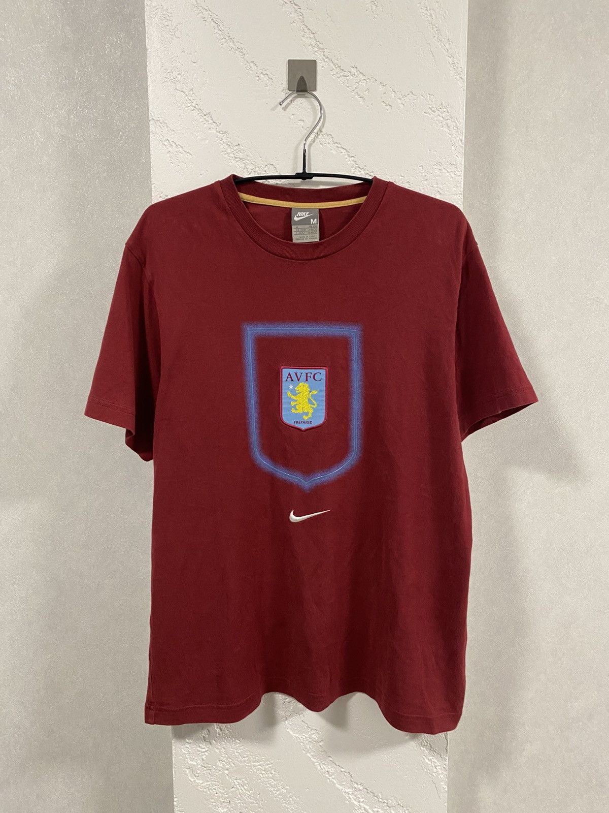 Nike Nike Aston Villa FC AVFC Center Swoosh Cotton T-shirt Sz: M Size US M / EU 48-50 / 2 - 1 Thumbnail