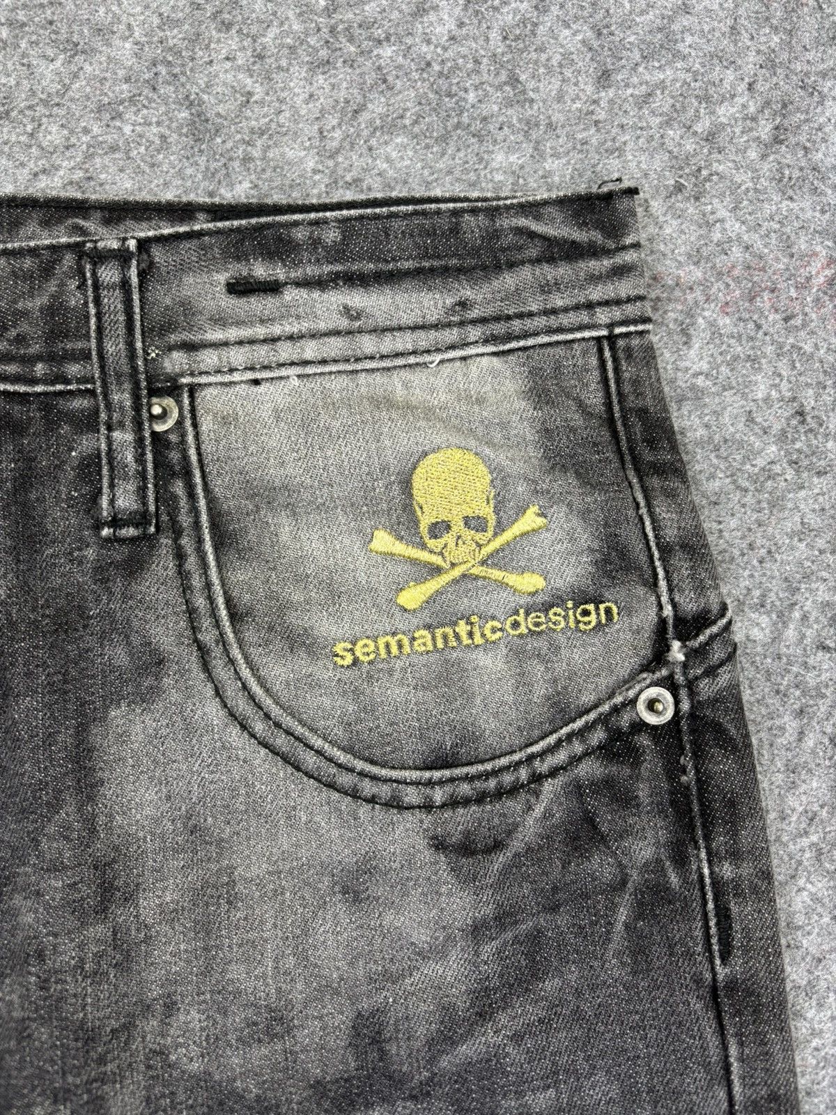 Japanese Brand Roenxsemanticdesign Japan Skull Sick Dope Fades Denim F724 Size US 31 - 6 Thumbnail