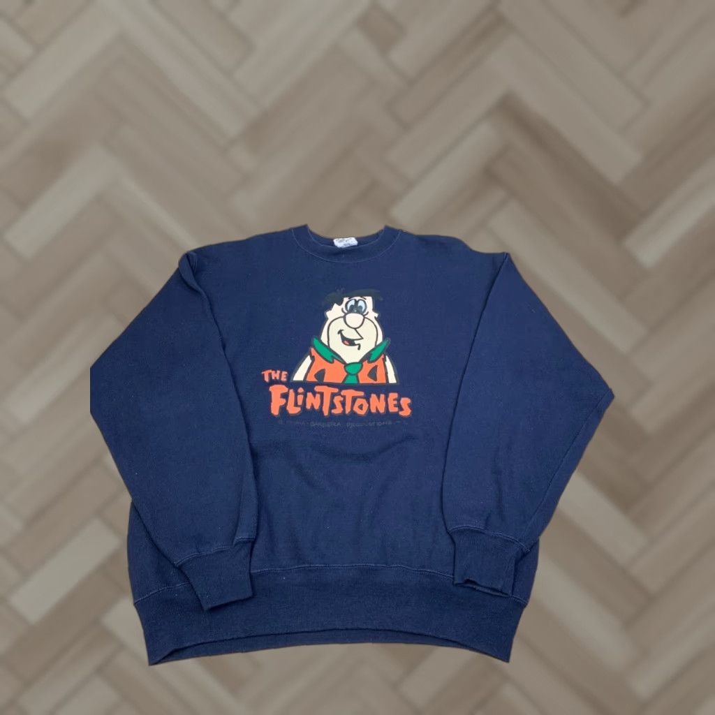 FRED VINTAGE Jones Sweatshirt Mens M Blue Pullover Crew Neck 90s Cartoon Graphic Print Cotton United States 12364 Size US M / EU 48-50 / 2 - 1 Thumbnail