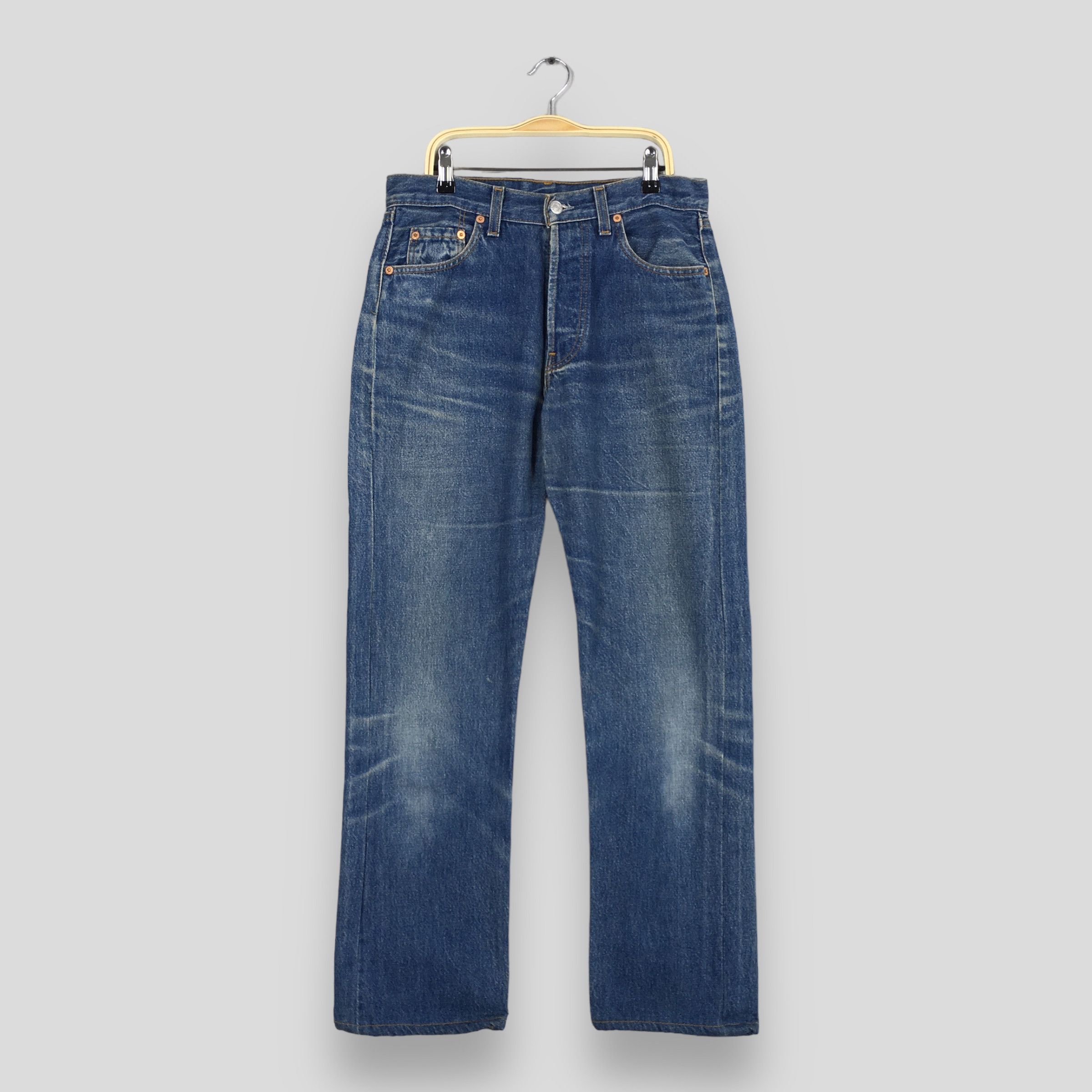 image of Size 29X28.5 Vintage 90's Levi's 501 Faded Blue Jeans, Men's