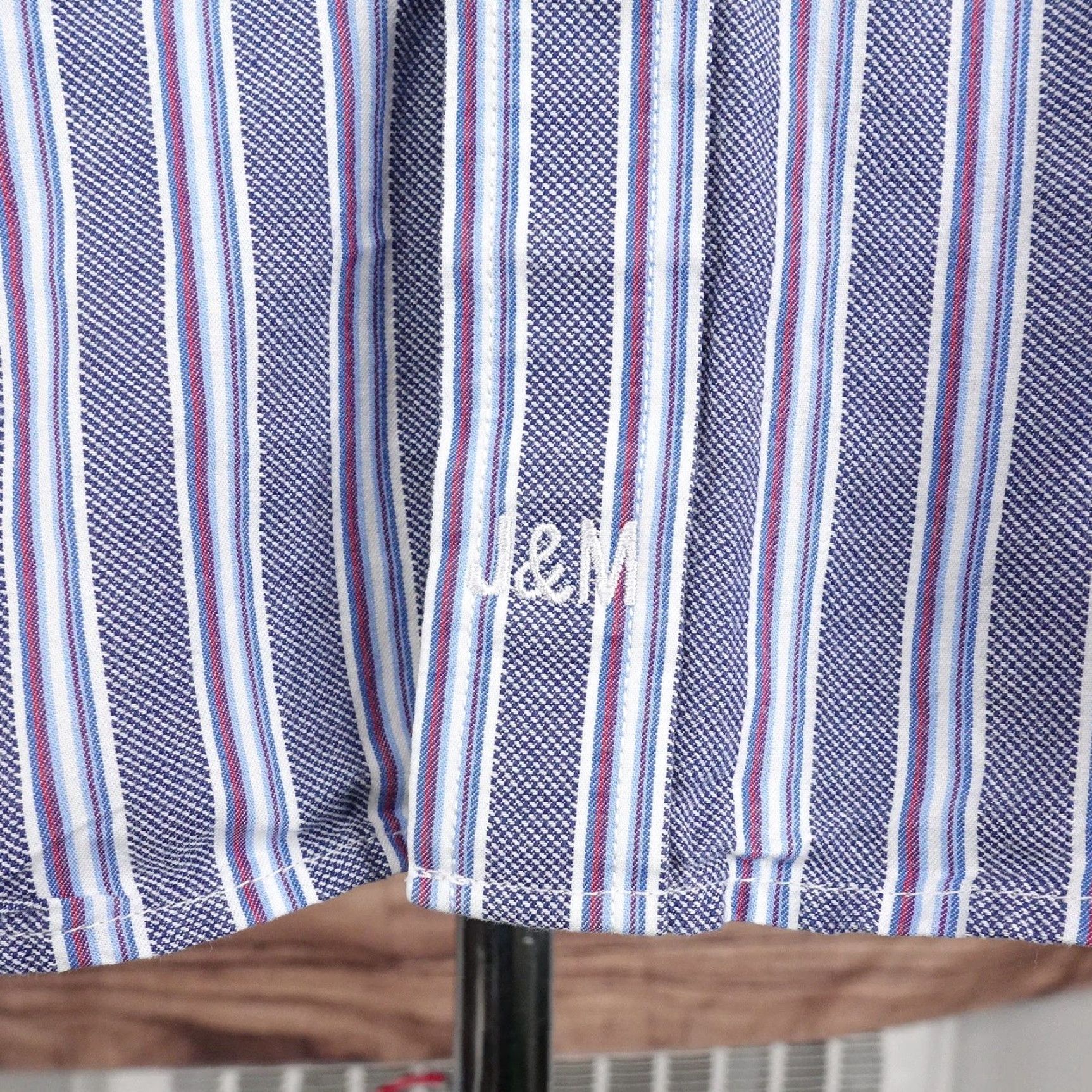 Johnston & Murphy VINTAGE Johnston & Murphy Shirt Mens XL Blue Striped Tailored Fit Cotton Long Sleeve Size US XL / EU 56 / 4 - 4 Thumbnail