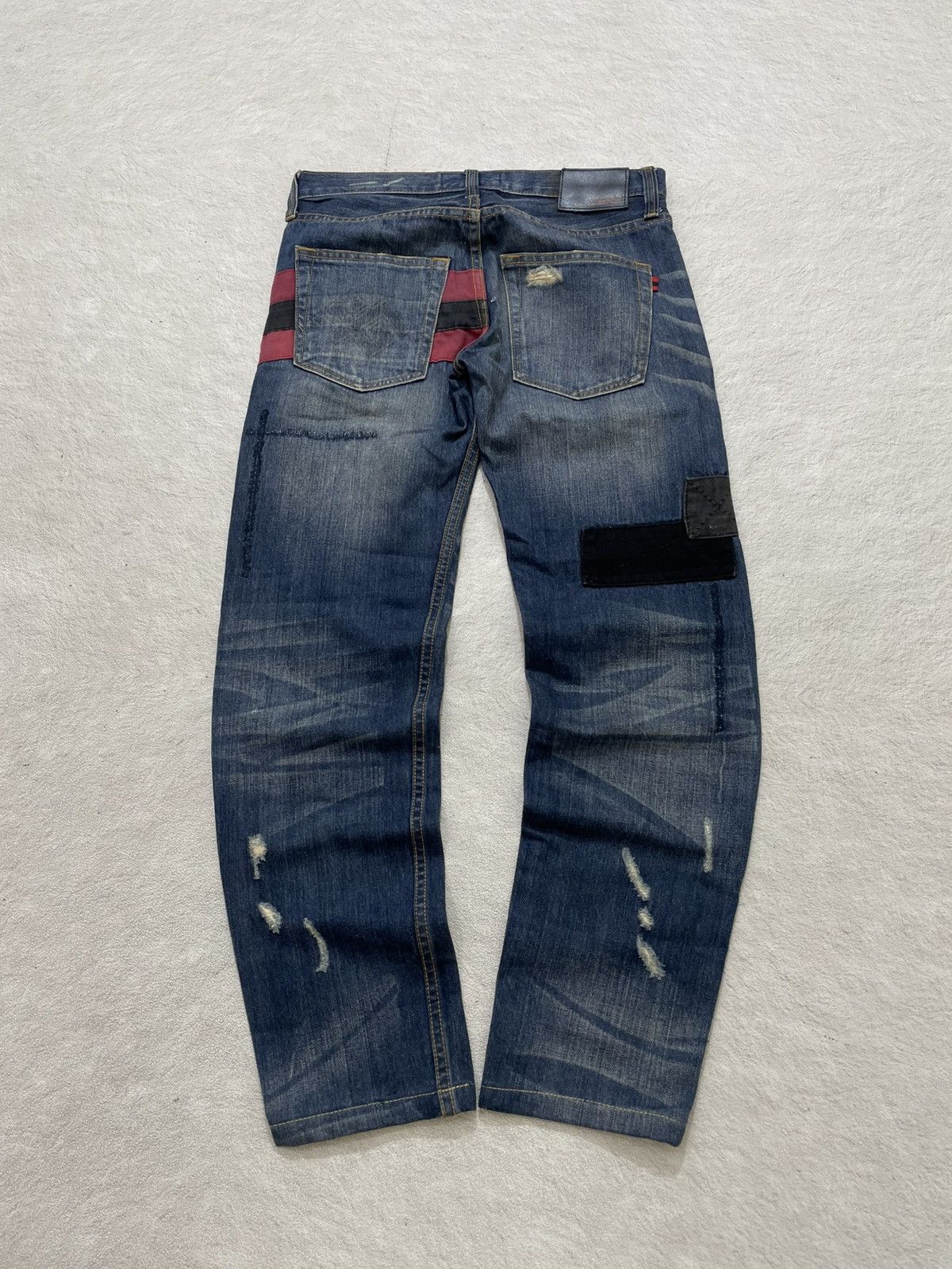 Japanese Brand 00s Kapital Heavy Distressed Patchwork Denim Grunge if6 LGB Size US 30 / EU 46 - 8 Thumbnail