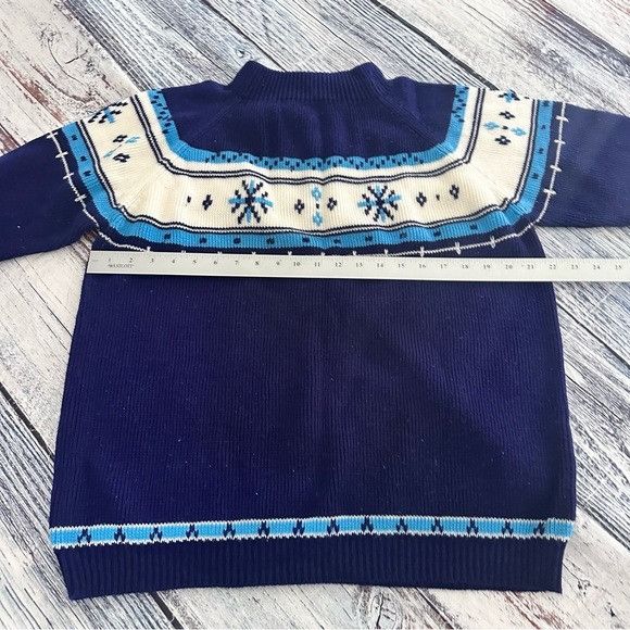 Vintage JCPenney Vintage Fair Isle Blue and White Women's Sweater Size XL / US 12-14 / IT 48-50 - 7 Thumbnail