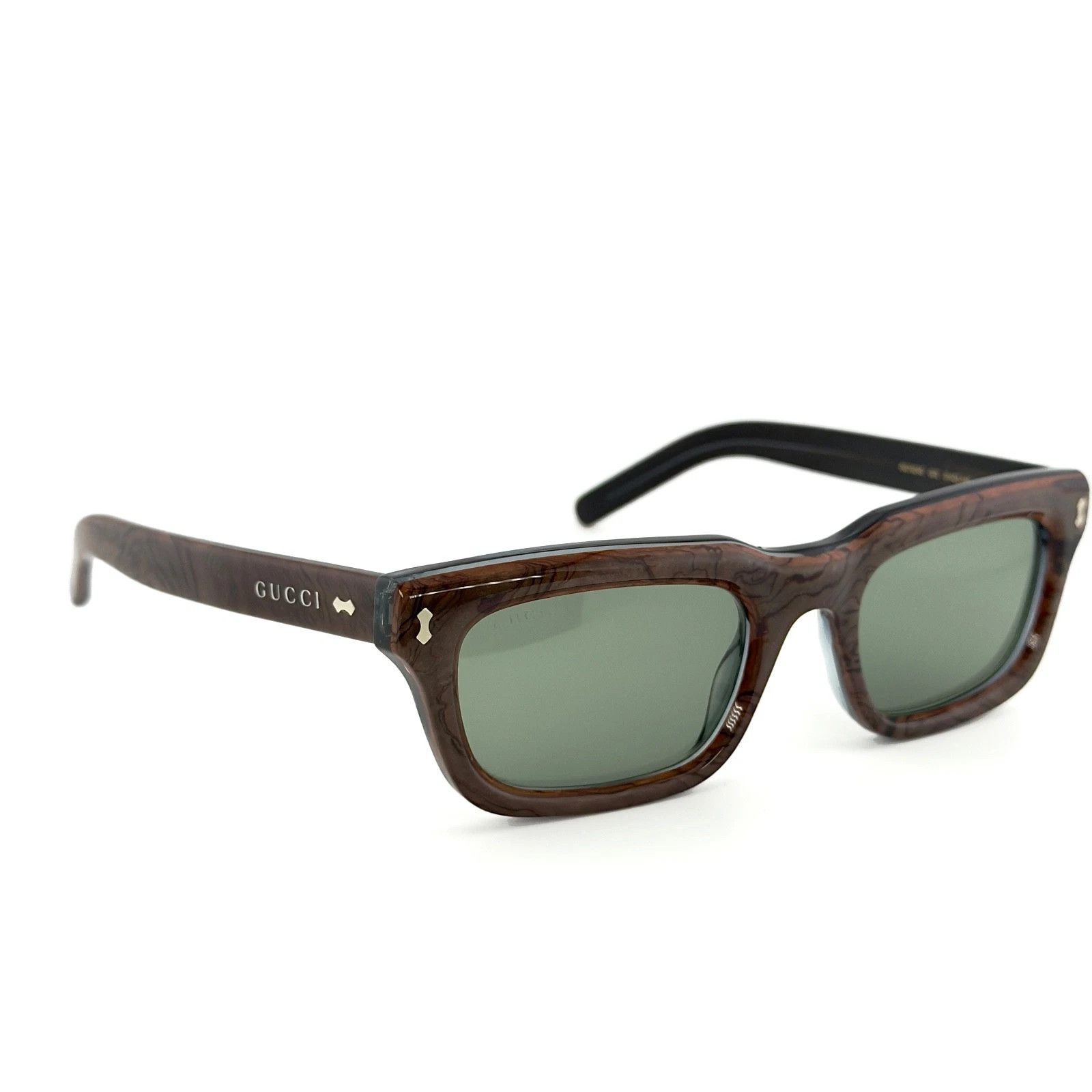 Gucci GUCCI 1524 Gg1524S Brown Wood Print Green Narrow Square 003 Size ONE SIZE - 8 Thumbnail