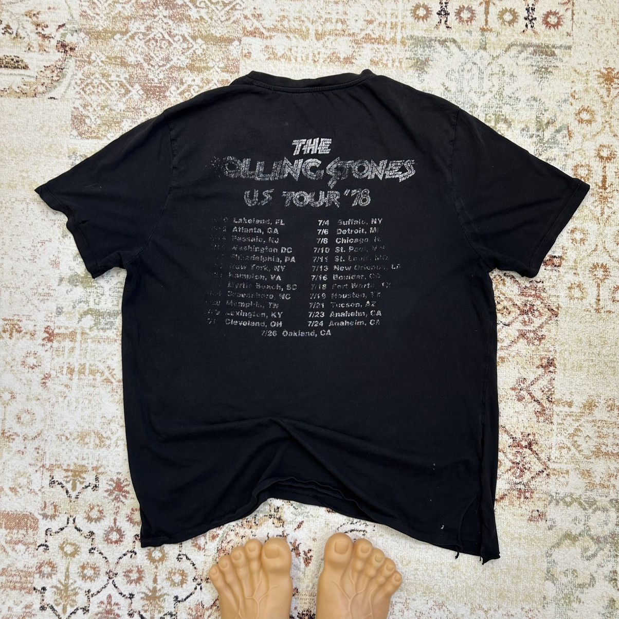 Band Tees × The Rolling Stones × Vintage Vintage Adult The Rolling Stones T-shirts Crazy Fit Trashed Size US XL / EU 56 / 4 - 2 Thumbnail