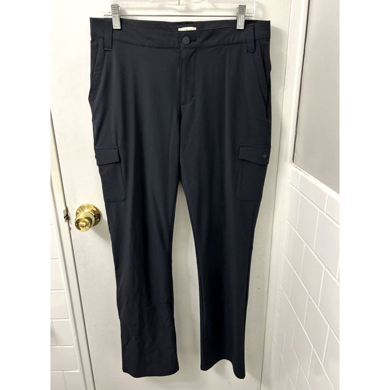 Vintage LL Bean Vista Camp Pants Womens 10 Black Cargo Hiking Outdoor Stretch Twill Nylon Blend Regular Straight Pockets Quick Dry Campwear Army 90s? Size 32" / US 10 / IT 46 - 2 Thumbnail