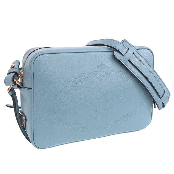 Prada Shoulder Bag Leather Light Blue