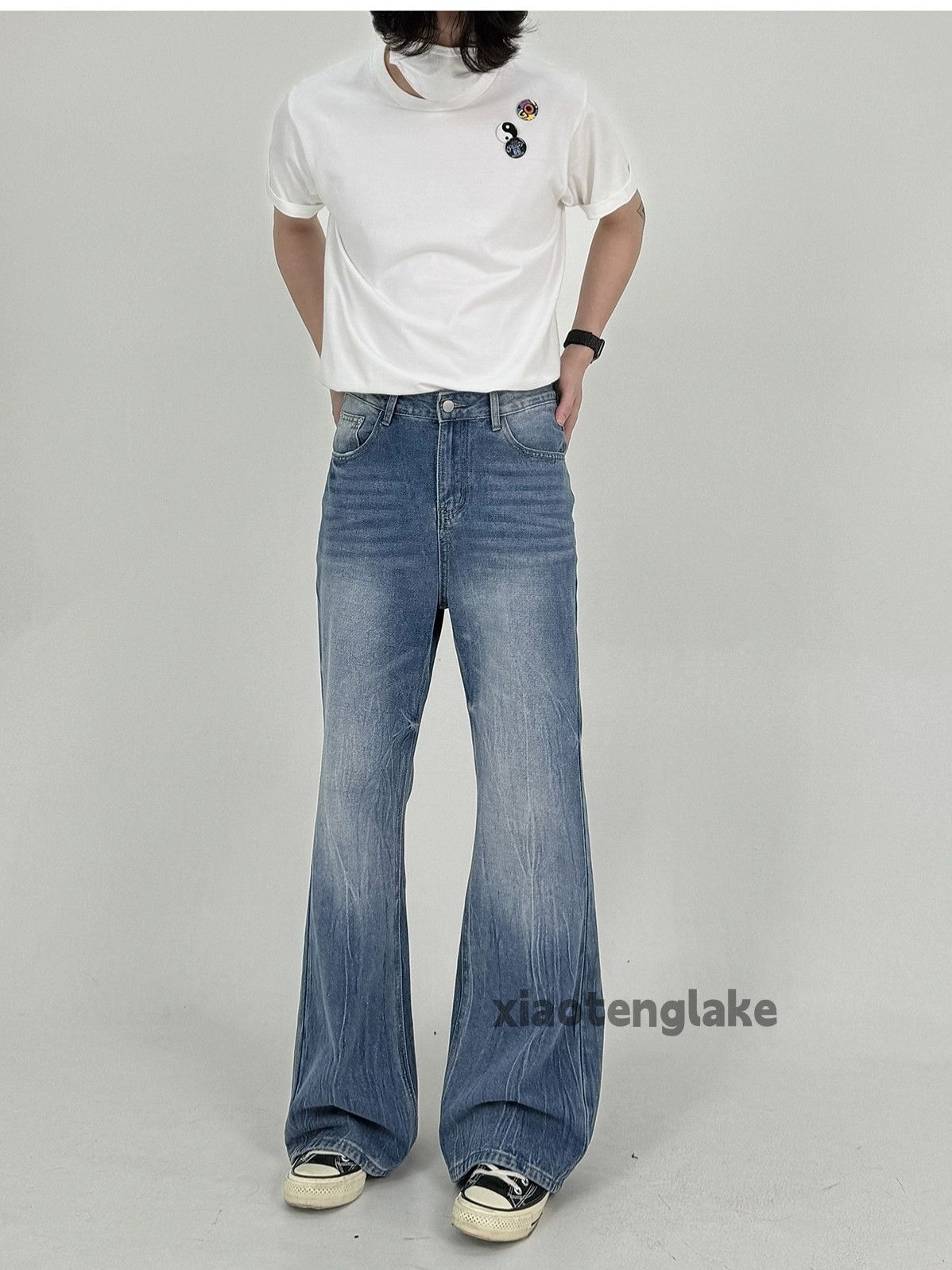 Jean × Vintage washed faded y2k yuppie bootcut flared disco jeans Size US 30 / EU 46 - 7 Thumbnail
