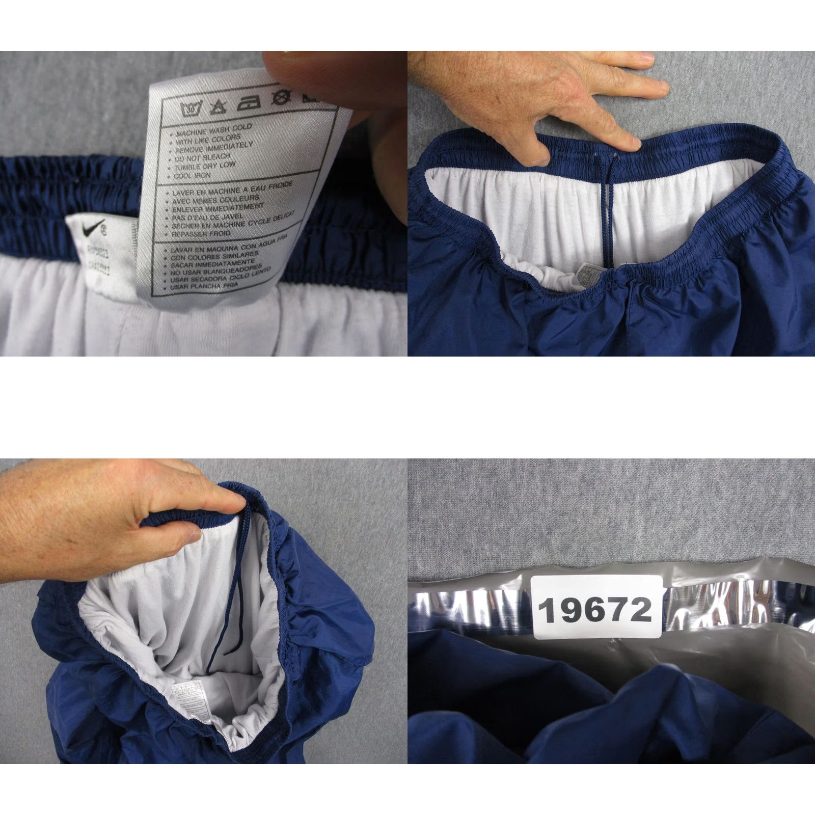 Nike Vtg Nike Track Pants Men XL Blue Nylon Lined Warm Up Swoosh Zip Hem Elastic 90s Size US 36 / EU 52 - 9 Thumbnail