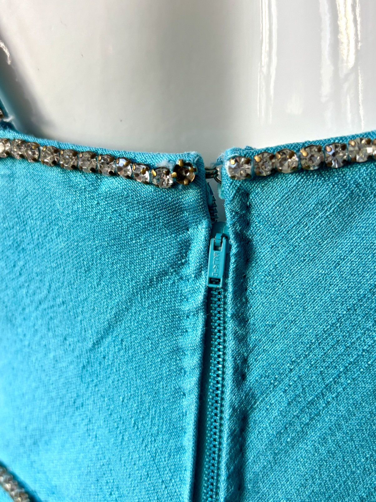 Other Asua blue Vintage Silk dress couture Size S / US 4 / IT 40 - 13 Thumbnail